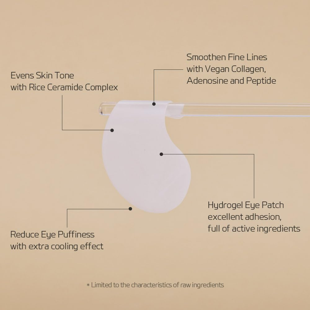 Neos:Lab Firming Gel Eye Mask 60Ea (30Pairs) - Refreshing Hydrogel Eye Patch with Collagen, Peptide, Rice Ceramide, Lactobacillus Ferment for a Firm Skin, Reduces Fine Lines, Eye Bags, Puffy Eye image number 5