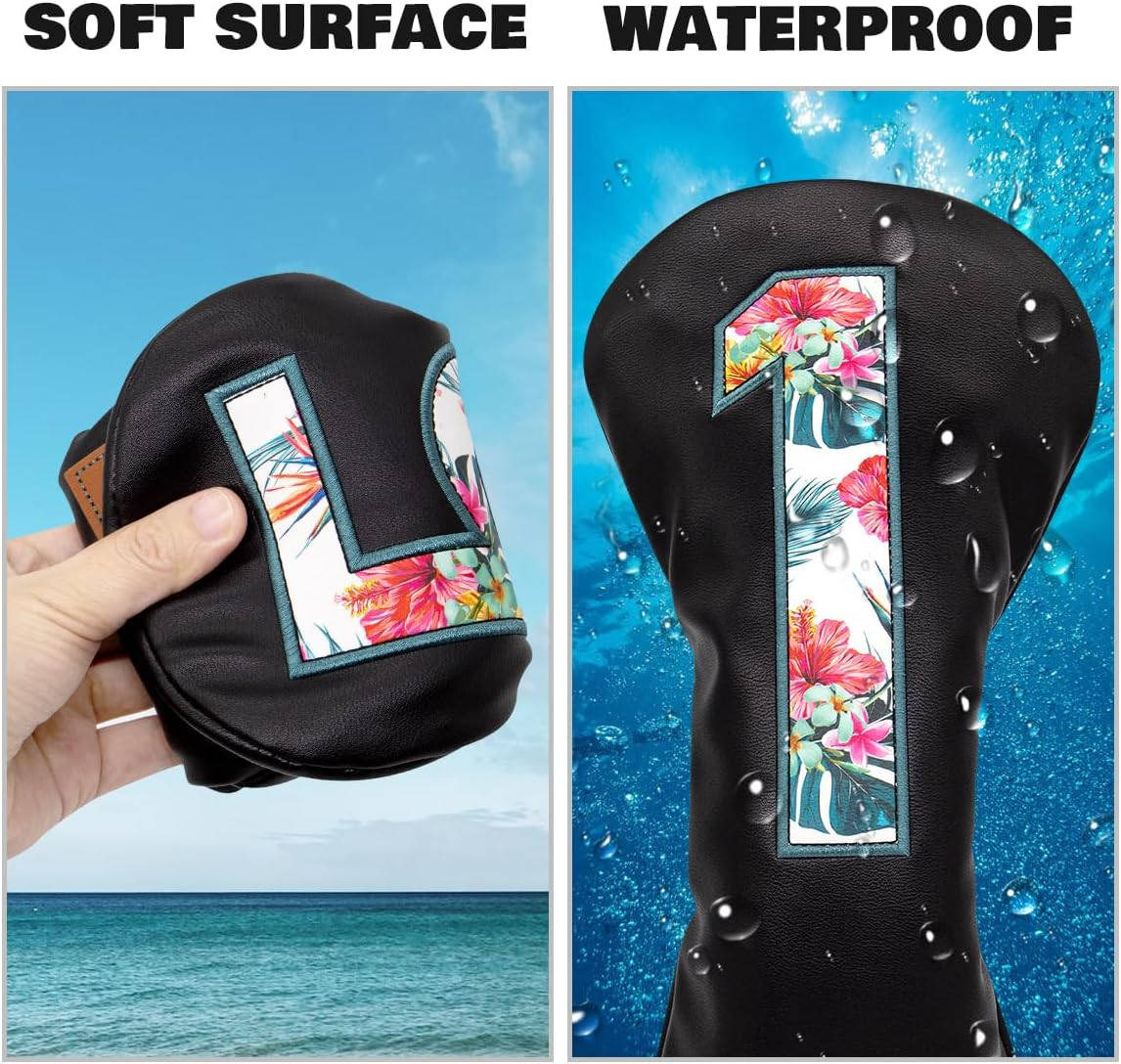 BAIRBRE Golf Club Covers Driver Covers Fairway Wood Head Cover Hybrid Headcover 3 Wood Headcovers Leather 3 Wood Headcovers Golf Head Covers for Scotty Cameron Taylormade Titleist Odyssey,Black image number 6