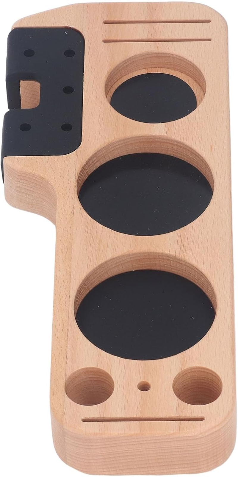 Espresso Tamping Station, Wooden Coffee Tamper Holder Station, Wooden Coffee Tamper Station Base with Space Saving, anti Slip Bottom, Wooden Coffee Tamper Stand for Countertop image number 1