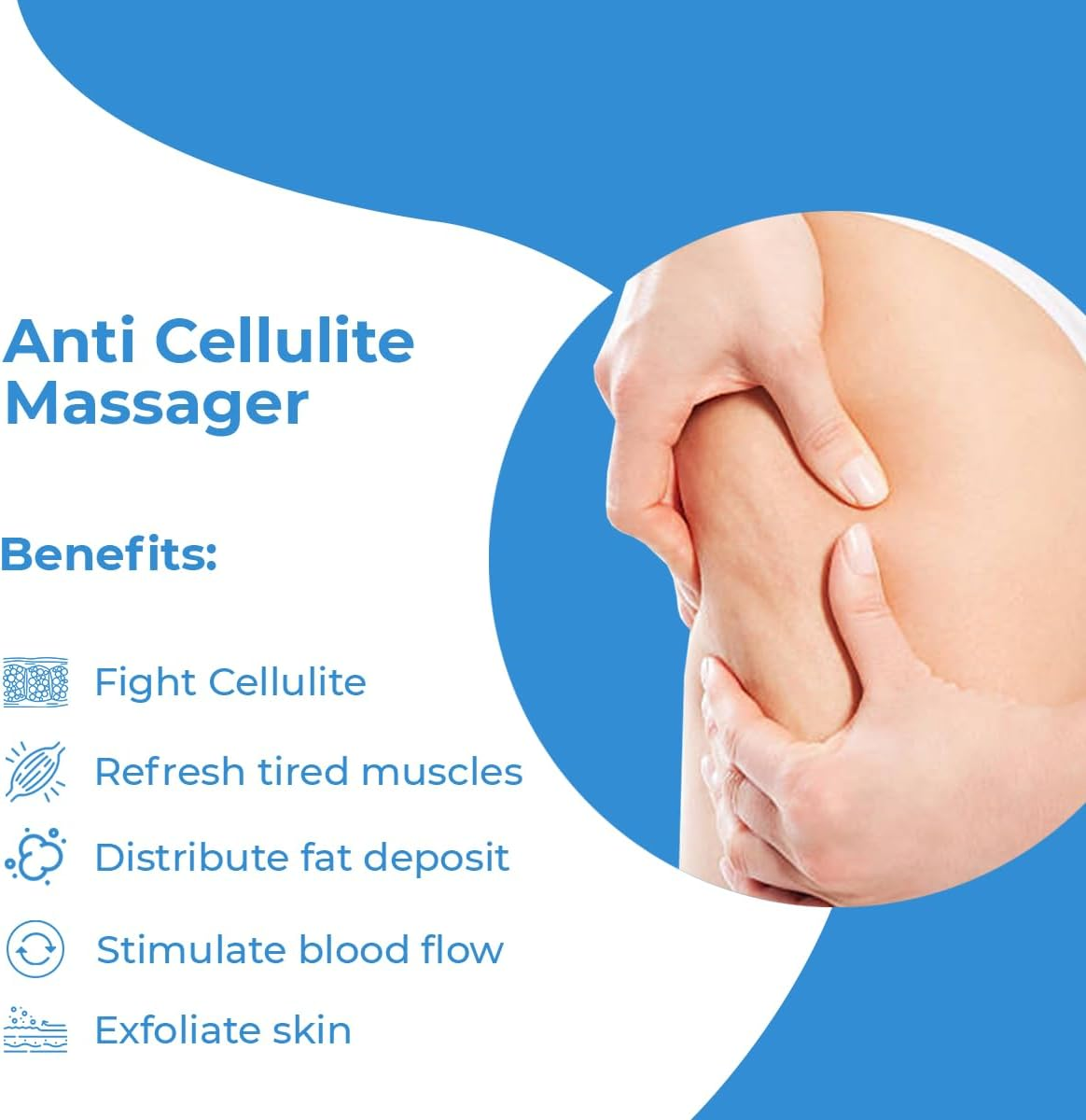 Anti Cellulite Massager Roller - Anticellulite Fascia Blaster for Cellulite Remover - Improves Blood Flow Use Cellulite Brush & Cellulite Roller with Cream or Oil for Cellulite Treatment image number 4