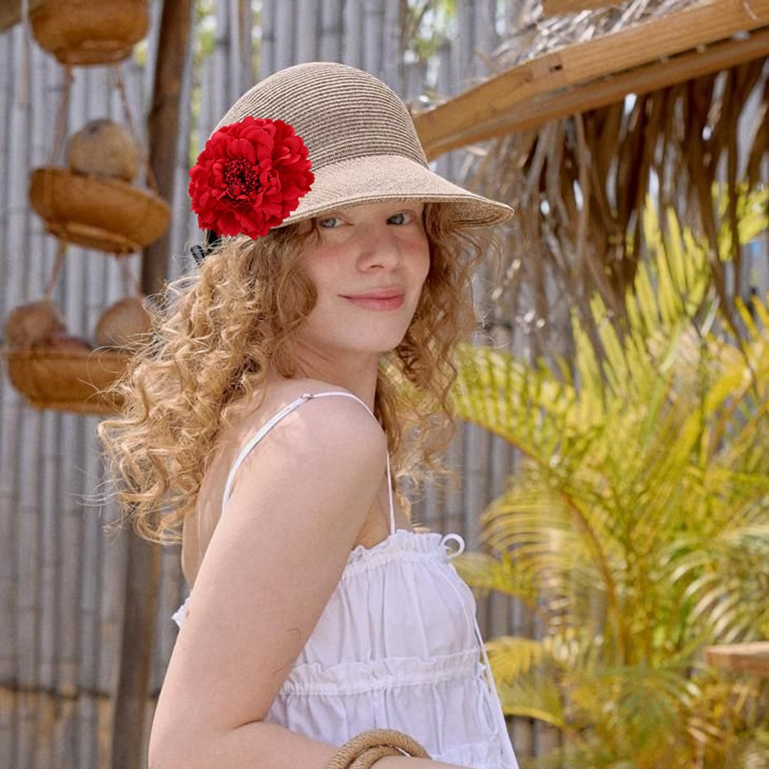 2 Pieces Simulated Flower Hair Pin, Eleer Hairpin, Decorative Hair Pin with Hairstyles, Suitable for Parties, Weddings, Travel. image number 5