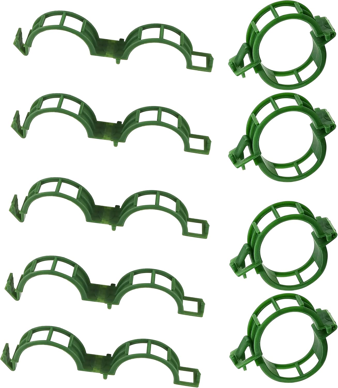 HIGHROCK 100Pcs Plastic Plant Support Clips, Garden Support Clips, Garden Clips, Grape Vine Clips, Plant Ties, Tomato Vine Vegetables Plants Trellis Clips (GREEN)