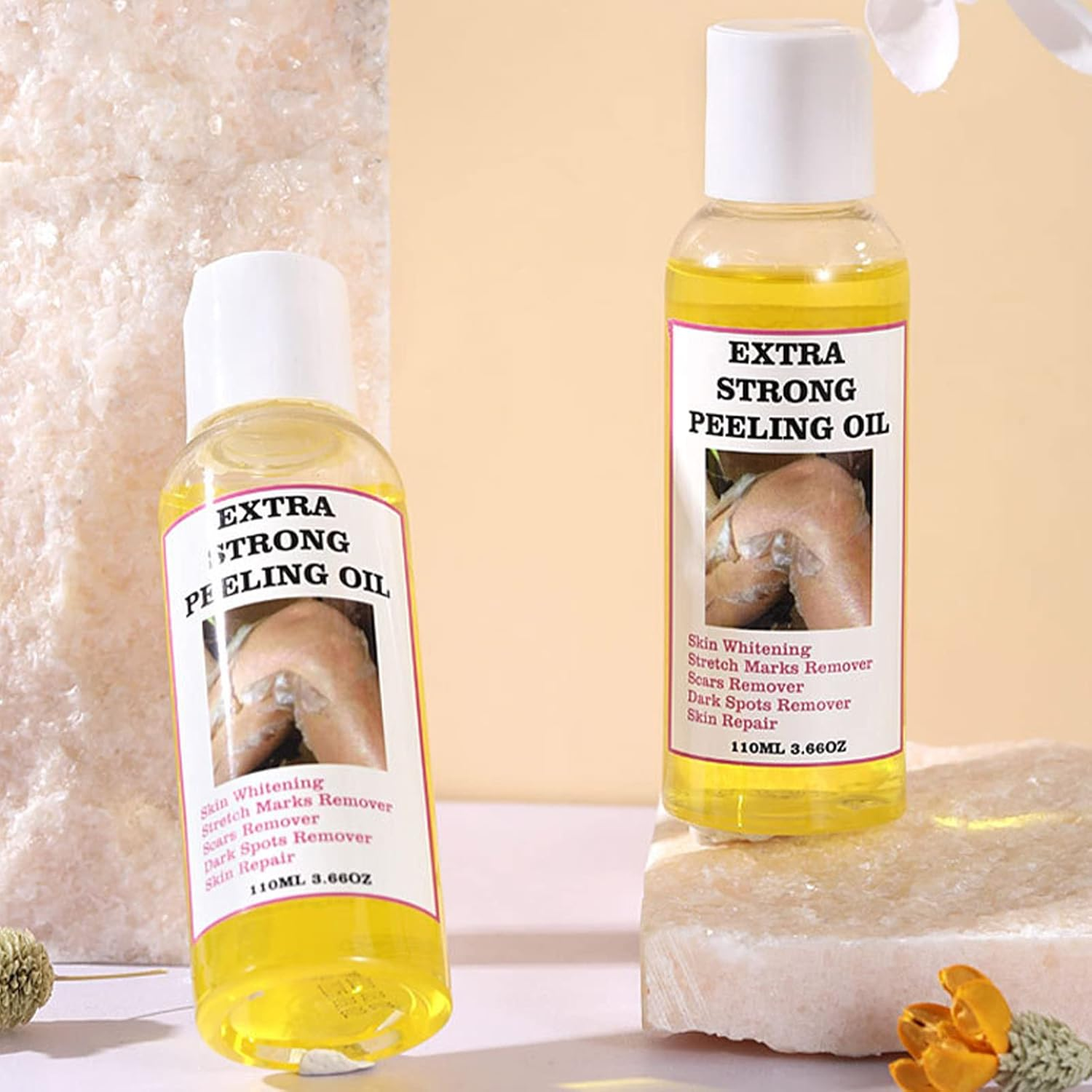 2 Skin Peeling Exfoliator | 110Ml Portable Effective Yellow Peeling Oil, Skin Peeling Solution Multi-Use Spot Correcting and Brightening Oil for Elbows, Knees, Fingers Puchen - 2 Pcs 110Ml image number 6