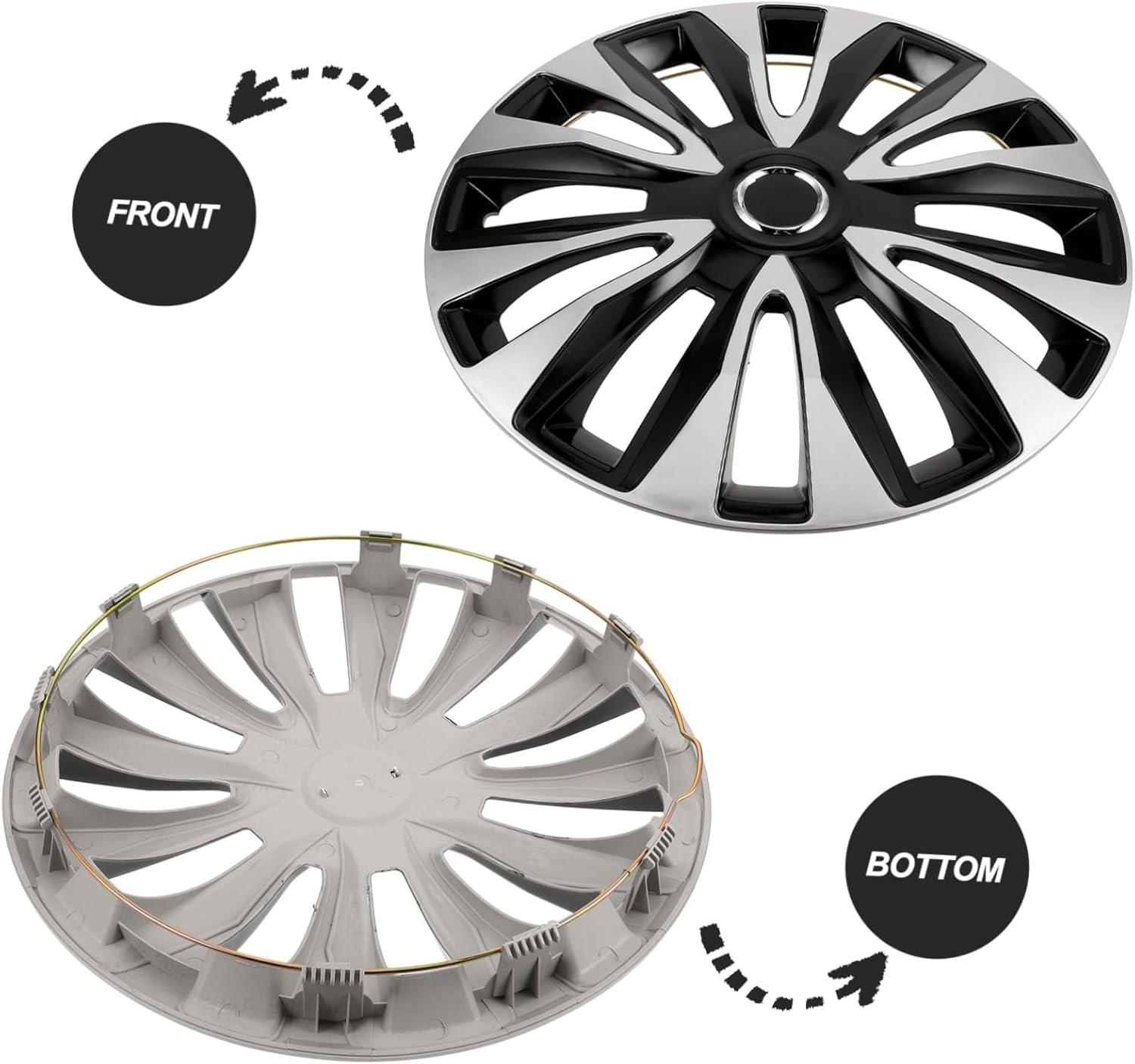 CVUTOVO Hubcaps Wheel Covers Car for Rims Abs Wheel Cap Tool Installation Vehicle Enhancement image number 4