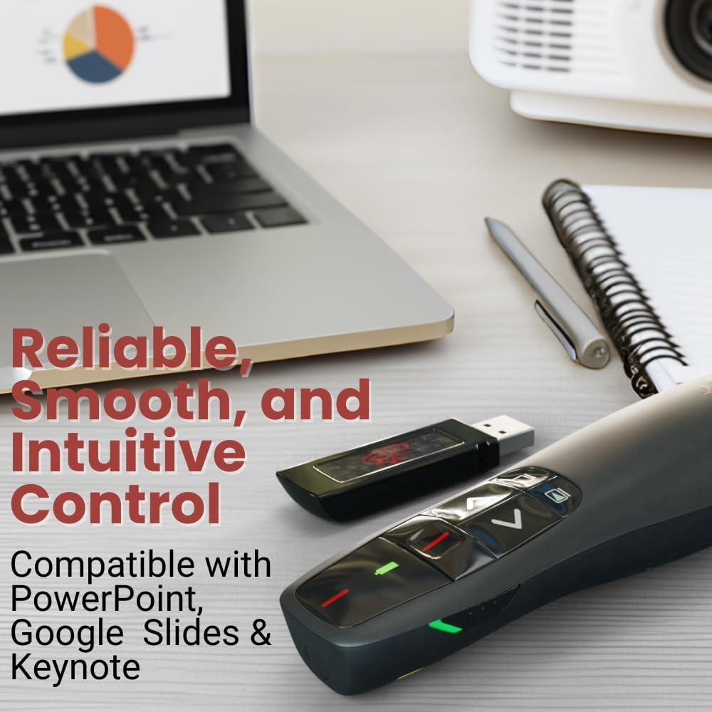 Red Star Tec PR-819 Wireless Remote Presentation Clicker - Office Computer Slide Changer and Slide Advancer Presenter with Laser Pointer image number 6