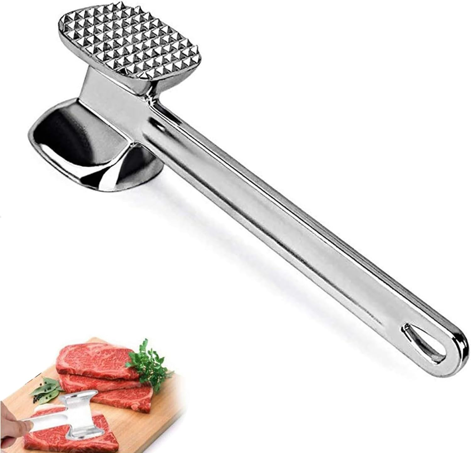Meat Hammer, Meat Tenderizer, Dual-Sided Nails Meat Mallet for Steak, Chicken, Fish, Meat Pounder, Meat Tenderizer Tool, Meat Pounder, Meat Tenderizer Hammer image number 2