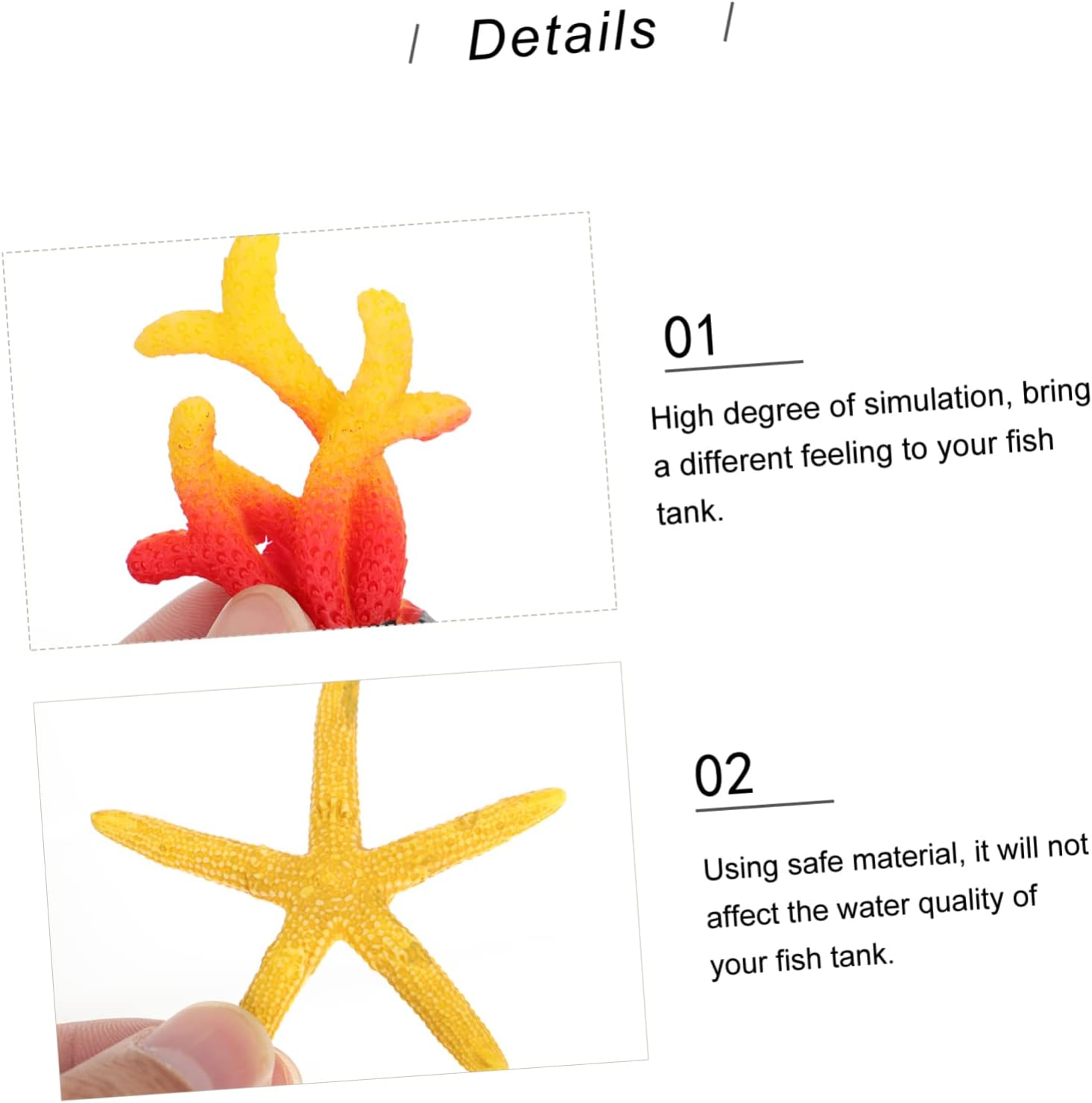 BCOATH 4Pcs Aquarium Decor Realistic Resin Shell Coral Ornaments for Fish Tank Stable Fade-Resistant Simulation Shell Decor for Aquatic Environments image number 4
