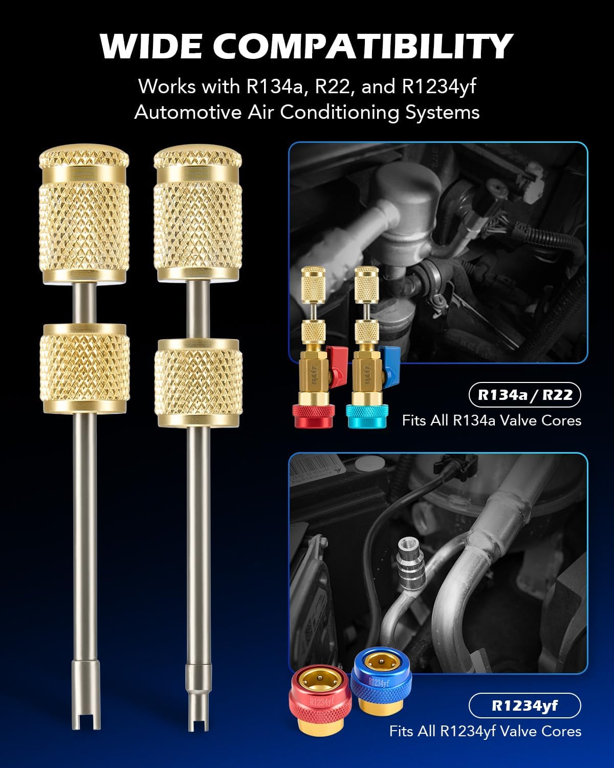 Orion Motor Tech Automotive AC R134A R1234YF Valve Core Remover and Installer Tool Set