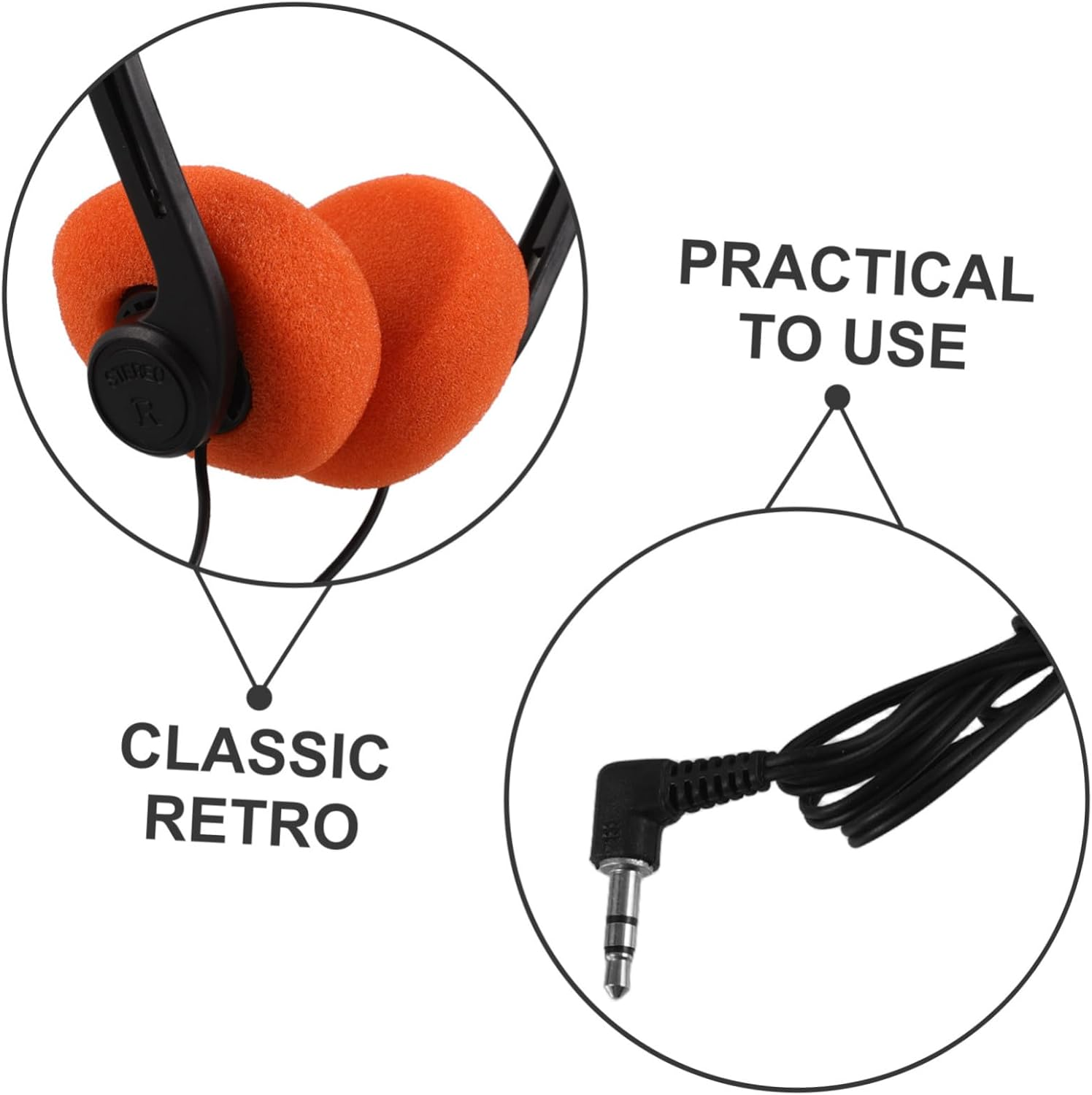 BEBEMOKO Adjustable Lightweight Ear Headphones with Cushioned Ear Pads for Comfortable Vocals Portable Design for Students Classroom Library Use image number 6