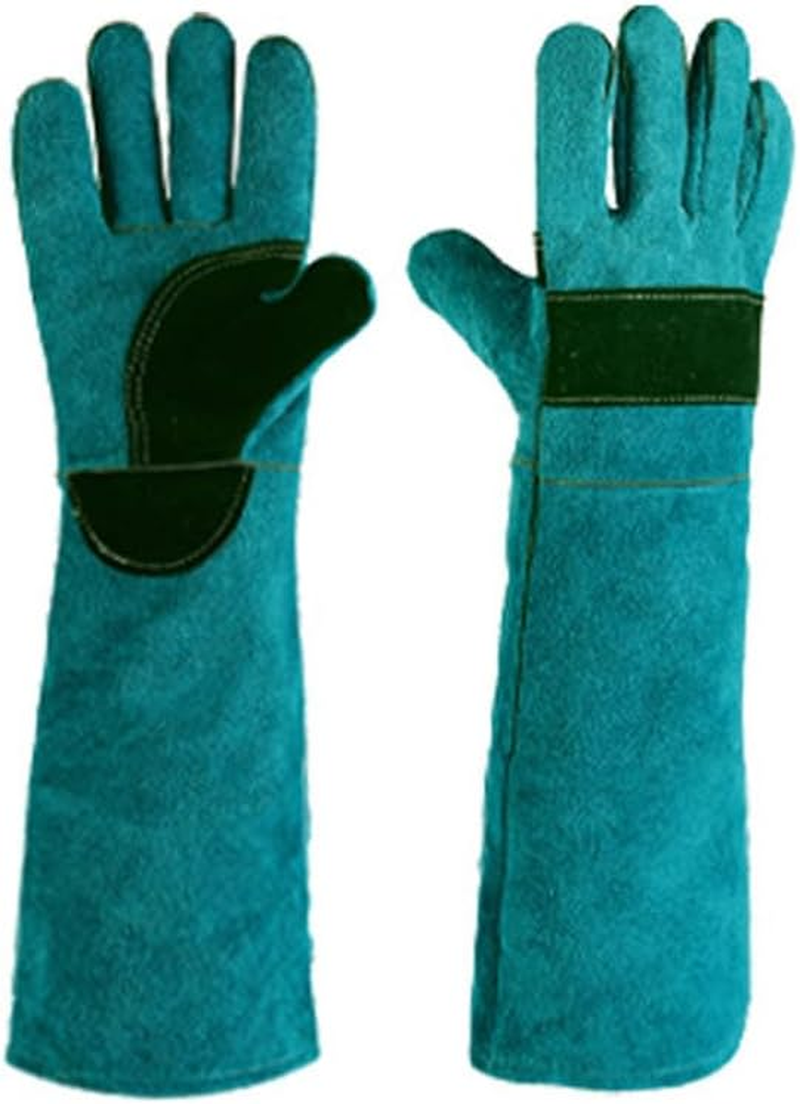 Ariv Hommey 45Cm Animal Handling Gloves Bite Proof Double Leather Reinforced Padding Dog,Cat Scratch,Bird Handling Falconry Gloves Grabbing Reptile Squirrel Snake Bite Extra Heat Protection