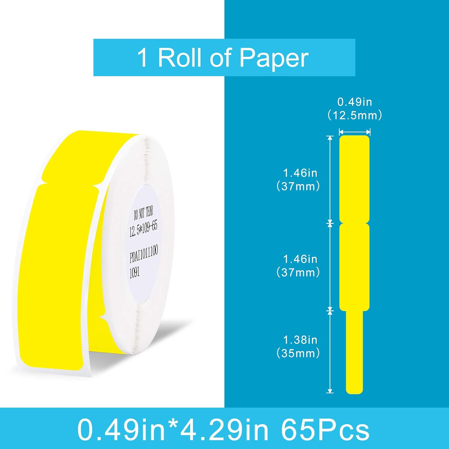 NIIMBOT D11 0.5"4.3" Label Maker Tape Adapted Label Print Paper Standard Laminated Office Labeling Tape Replacement (Cable-Y) image number 3