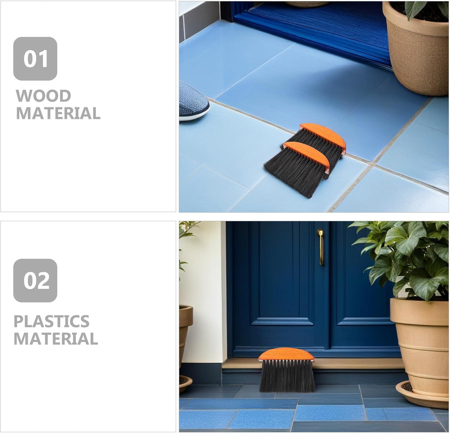 Alasum 4Pcs Wooden Fireplace Brush Ash Cleaning Brush Fine Bristles for Fireplace Maintenance - Home and Commercial Use Cleaning Tools image number 1