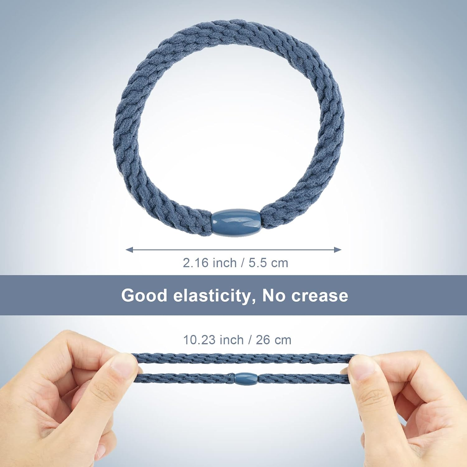 Pack of 18 Braided Hair Bobbles Cotton Multicoloured Braided Hair Bands Fashion Braided Elastic for Women/Girls/Children, Thick and Curly Hair (Mixed Colours) image number 5