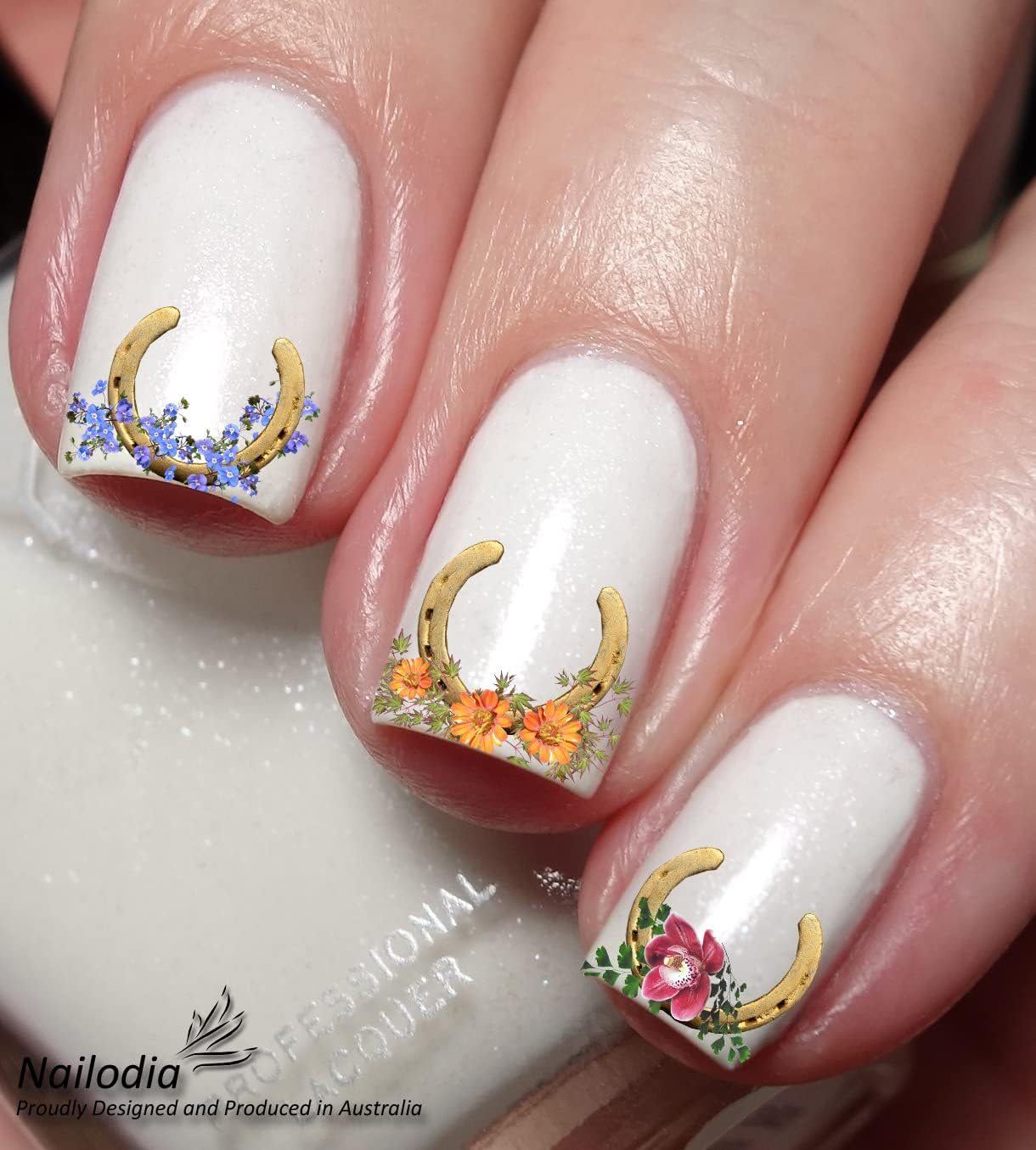 Lucky Horse Shoe Nail Art Decal Sticker image number 2