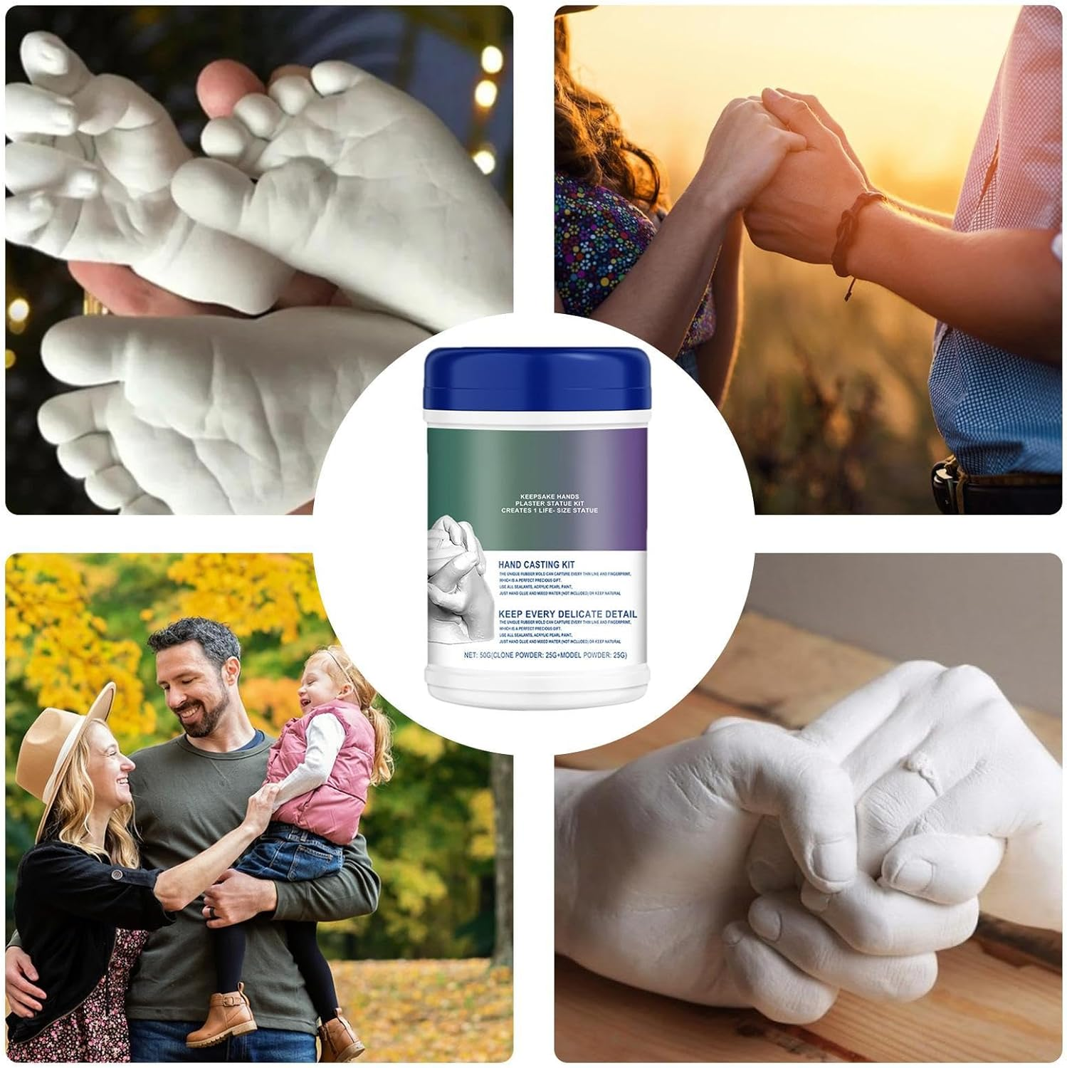 Zetqhuu Plaster of Paris for Crafts - Casting Powder | Sculpture Supplies for Family Toddler Couple Children Adults Memorial Christmas Thanksgiving image number 6