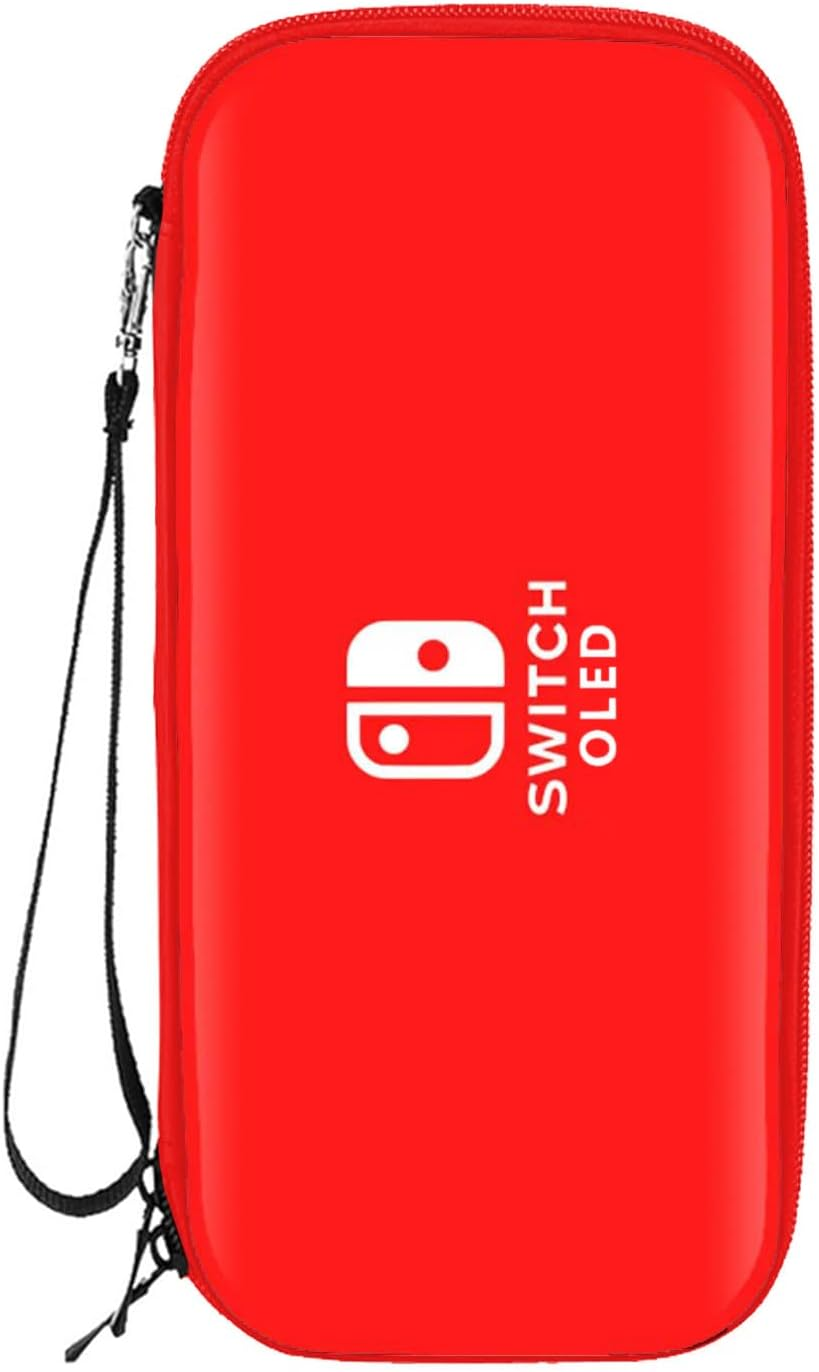 Protective Carrying Case for Nintendo Switch Oled/Regular/Lite &ndash; Premium Hard Shell Travel Case with 5 Game Card Slots, Velvet Flap & Slim 50Mm Design (Black)