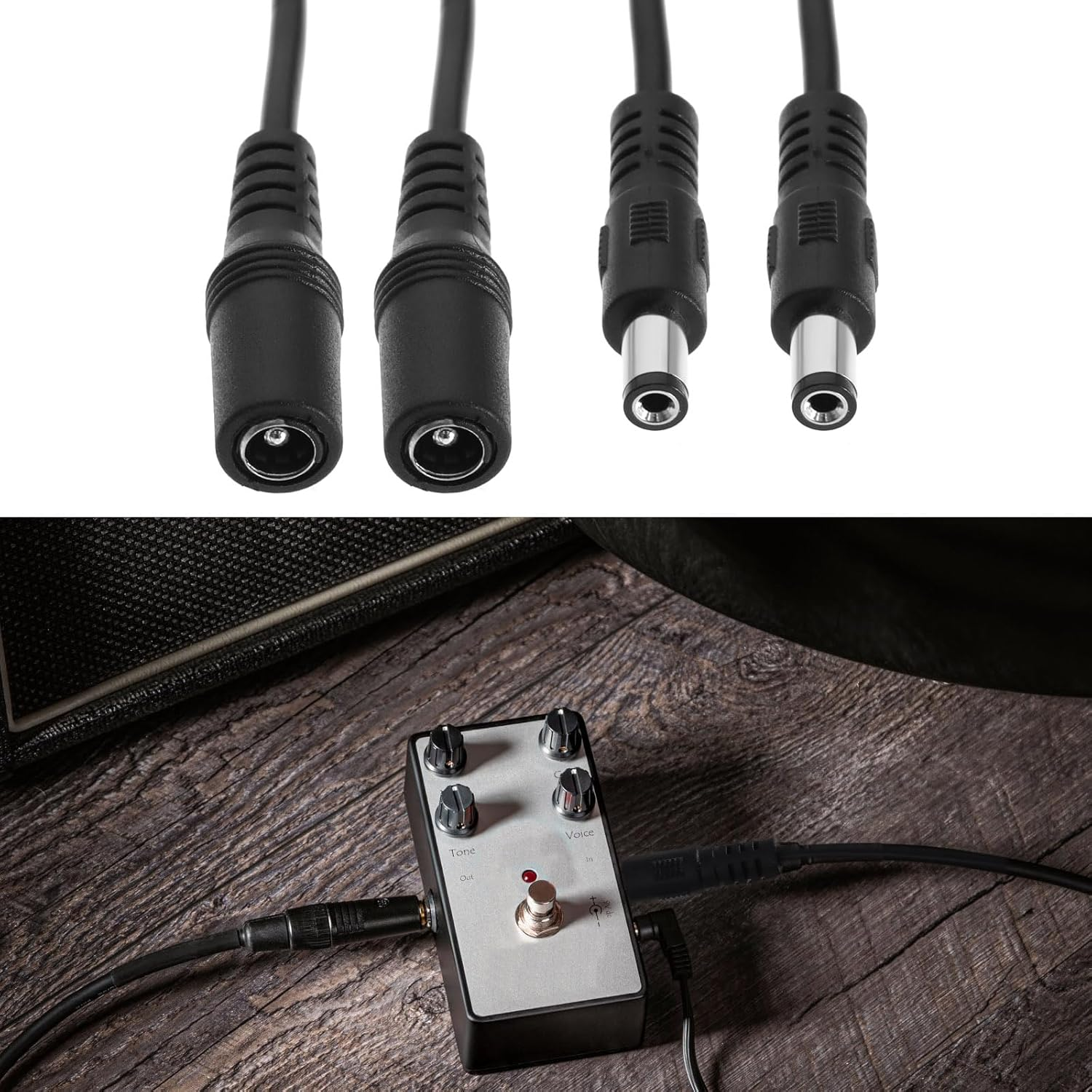 Emsea 2Pcs Reverse Polarity Power Conversion Cord Reverse Polarity Cable Reverse Polarity Converter Wire Accessories for Keyboard Speaker Radio 15Cm