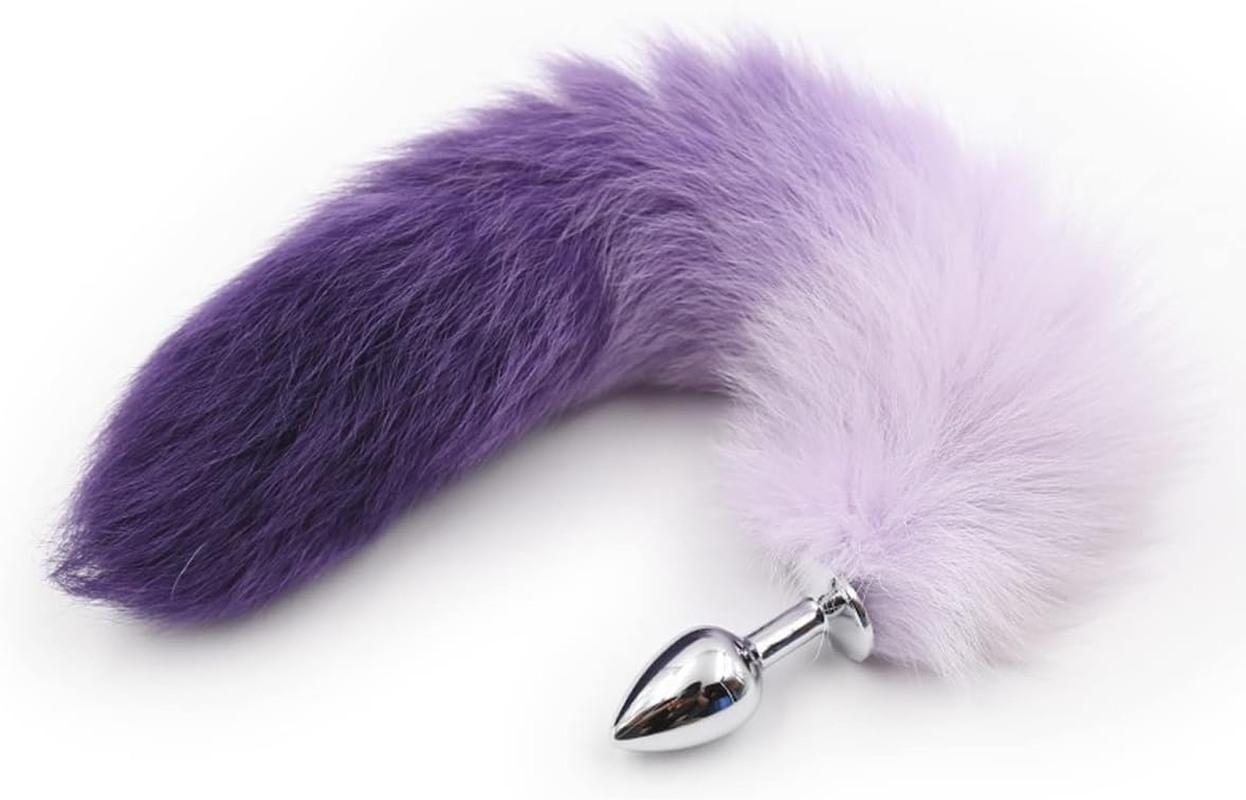 Ooiixx Fox Tail Anal Butt Plug Sex Toys for Beginner, Women, Men, Couple & Cosplay (18"Purple) image number 1