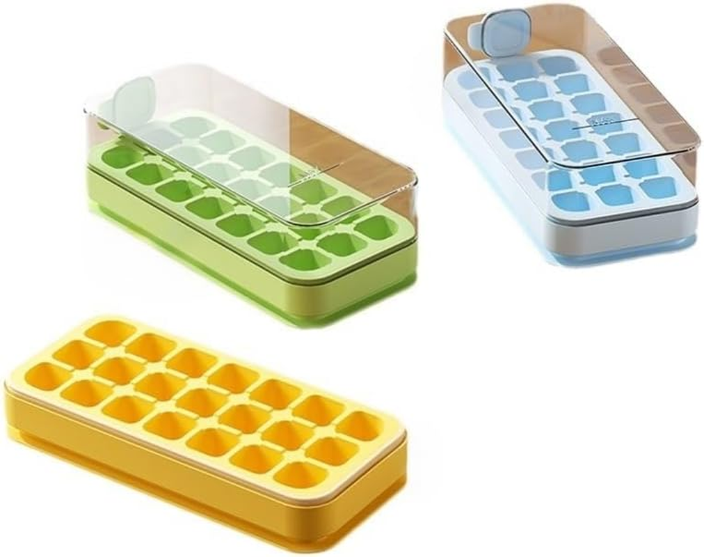 ANAVE Magic&trade; Next-Gen 21-Cube Vertical & Silicone Ice Cube Tray with Leak-Proof Lid Stackable Bin - Easy Pop-Out, Space-Saving Large Capacity Freezer Cube Maker for Whiskey, Cocktails image number 3