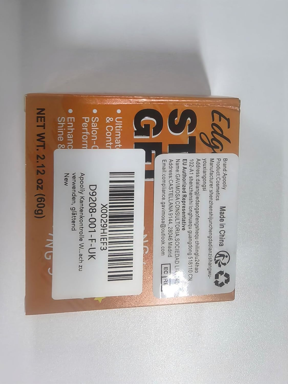 Apooliy Edge Control Wax,Strong Hold Hair Wax, No Flaking Styling Gel for All Hair Types, Non-Greasy, Long Lasting Braid Gel, Easy to Use, Smoother image number 6