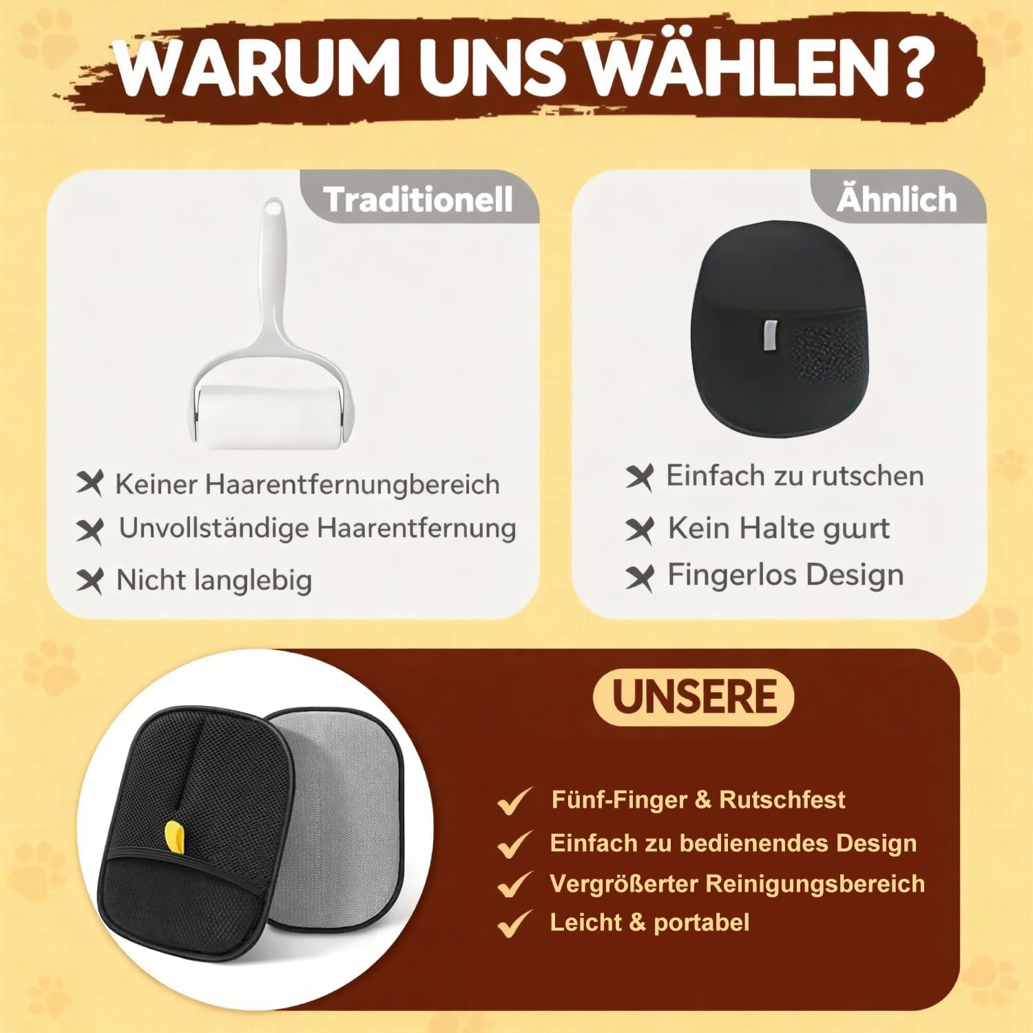 CYSOCZS Grooming Gloves for Dogs and Cats, Set of 2, Mesh Design with Adjustable Closure, Black/Yellow (1 Pack) image number 3