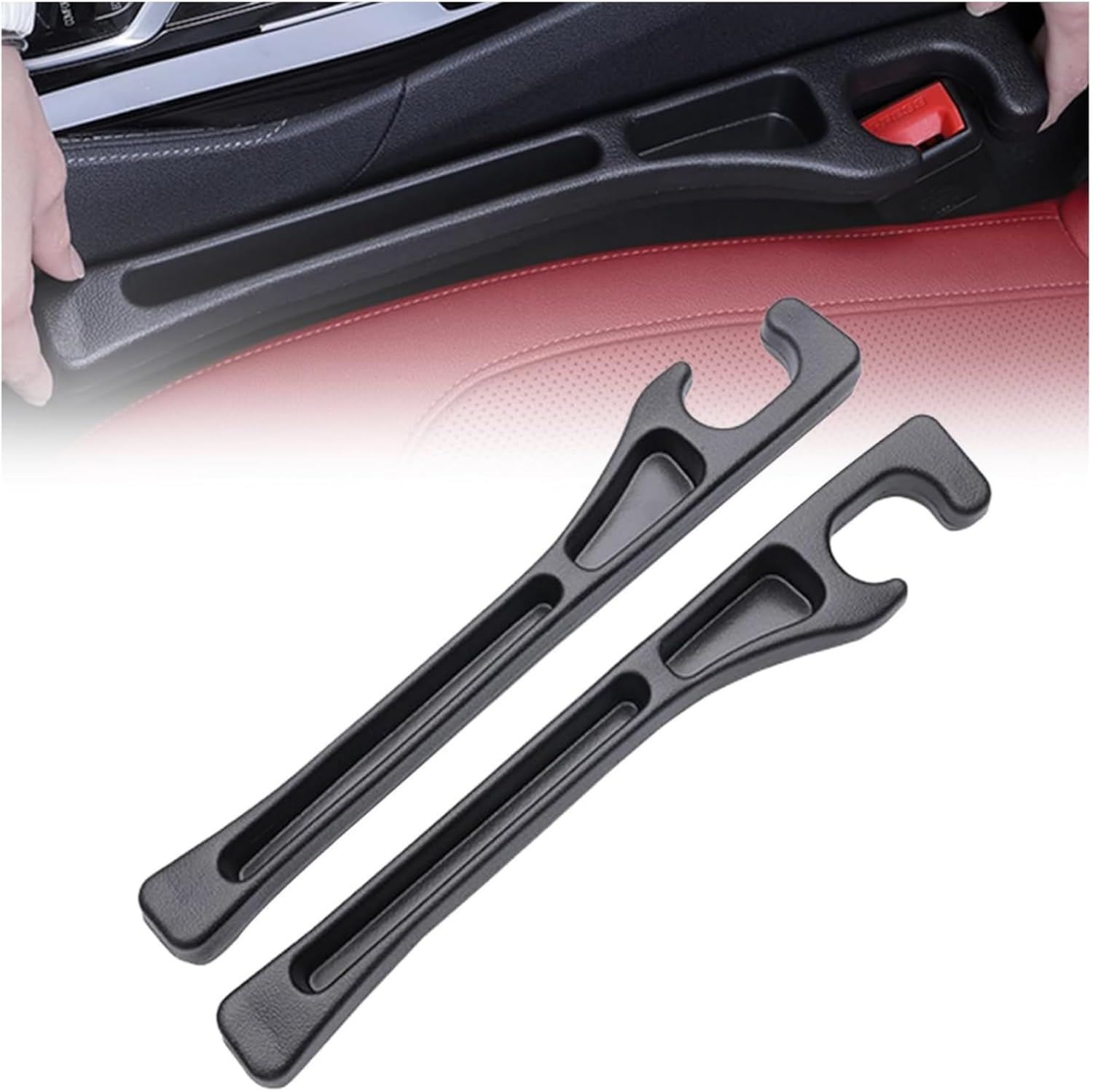 GHQHSQ 2PCS No Drop Seat Guard,2025 New Car Seat Side Gap Filler Organizer, Drop Seat Guards for Cars (Black 2Pcs) image number 2