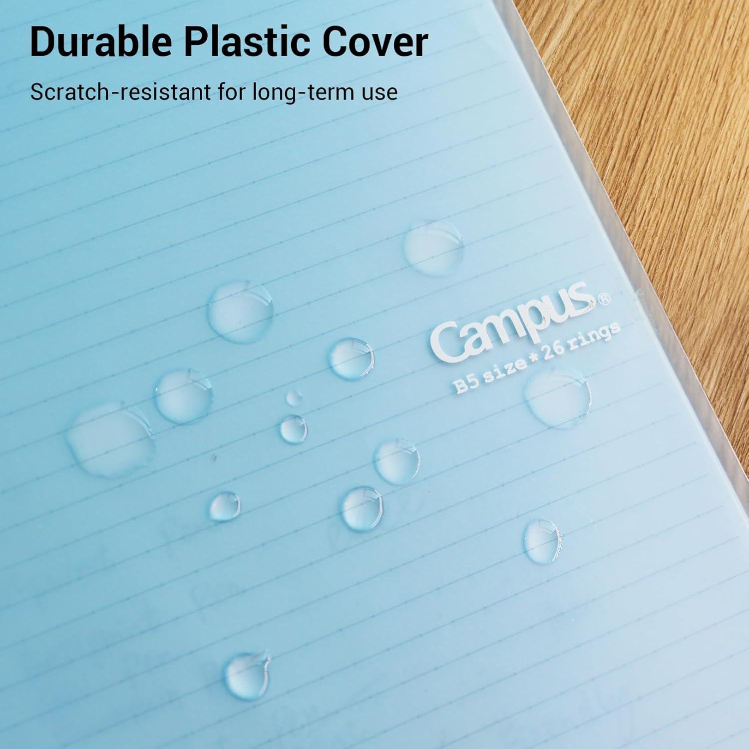 Kokuyo Campus Smart Ring Binder, up to 25 Sheets, B5, 26 Holes (Clear, Light Blue, Light Pink & 100 Sheets Paper Set) image number 5