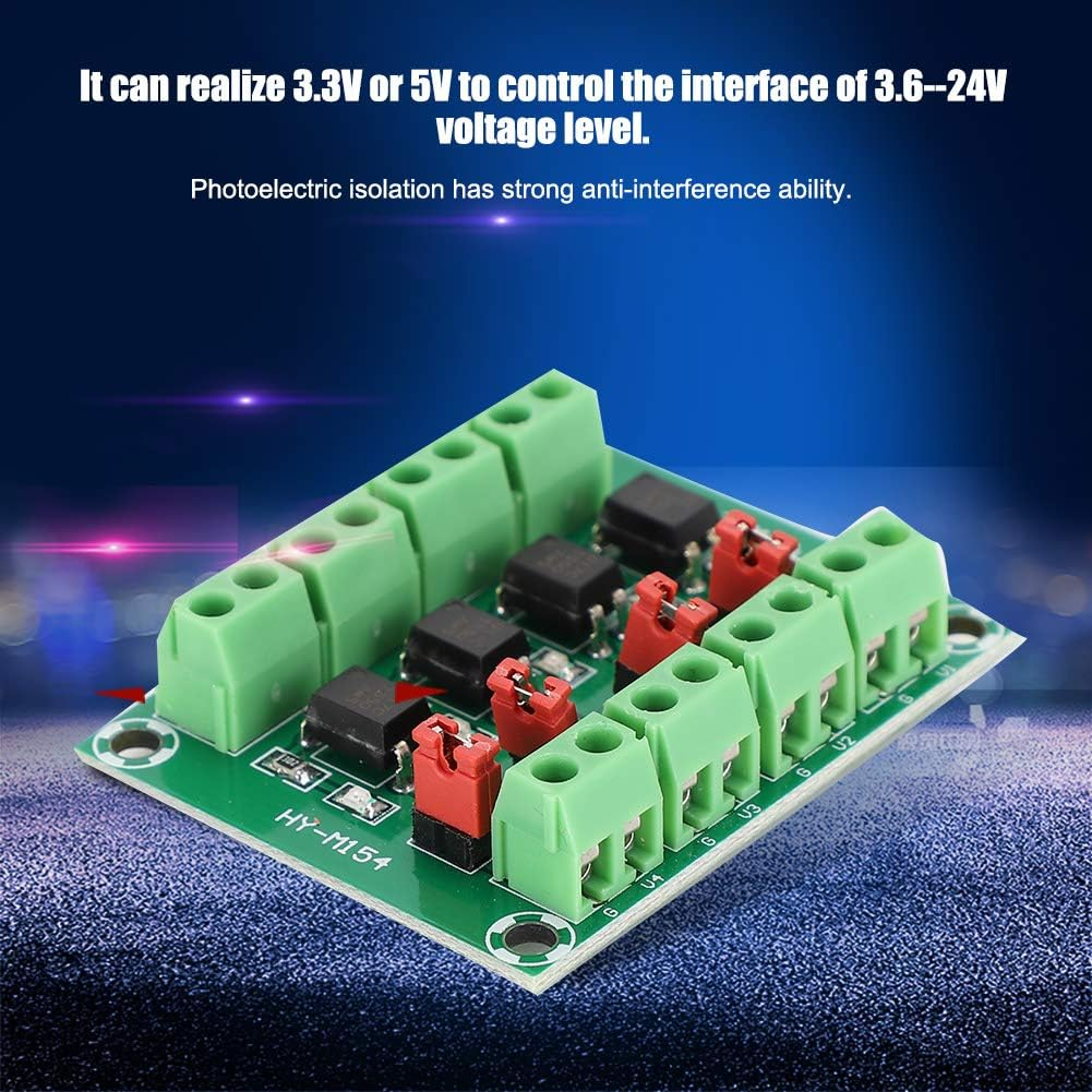 Zopsc 4 Channel Voltage Converter Optocoupler Isolated Board Adapter Module, 3.3V/5V to 3.6V/24V, Strong Anti-Interference, for Isolation Control and Voltage Conversion image number 2