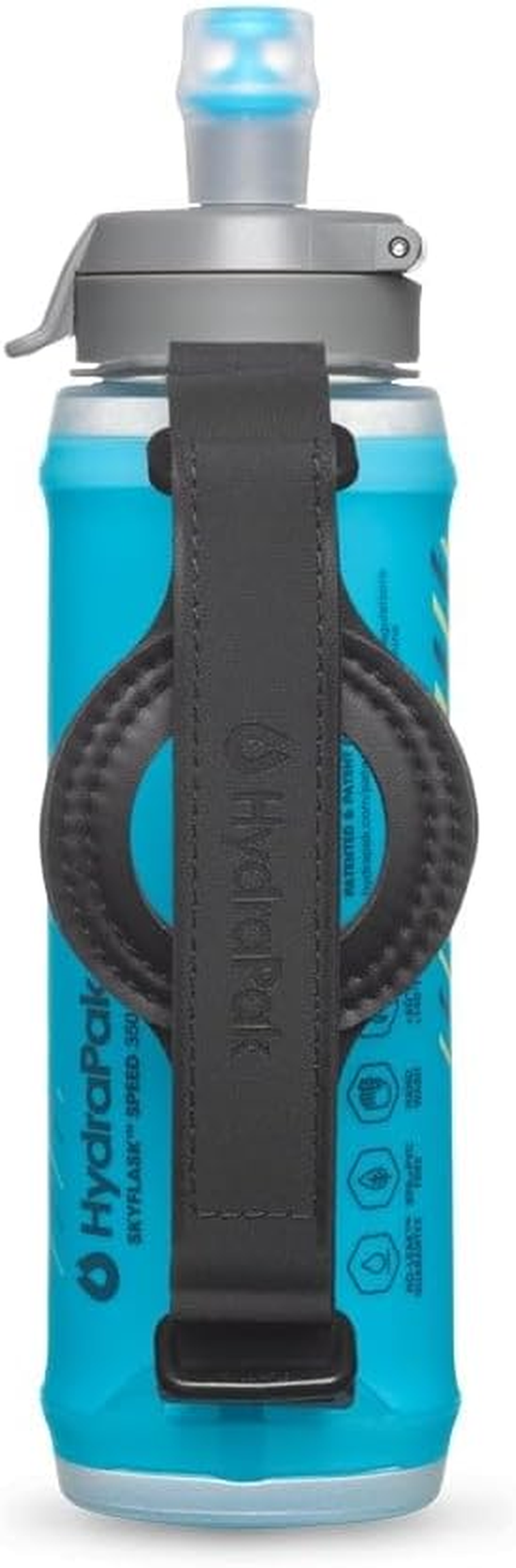 Hydrapak Skyflask IT Speed 500Ml - Insulated Collapsible Handheld Running Water Bottle Soft Flask - (500 Ml/16 Oz) - Adjustable Handstrap with Thumb Loop, Spill-Proof Cap, Silver image number 2