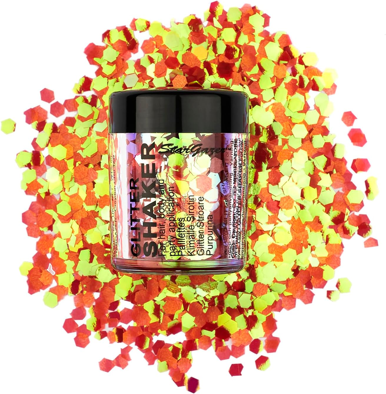 Stargazer Products Chunky Glitter Shaker Box UV Orange 5 G image number 4