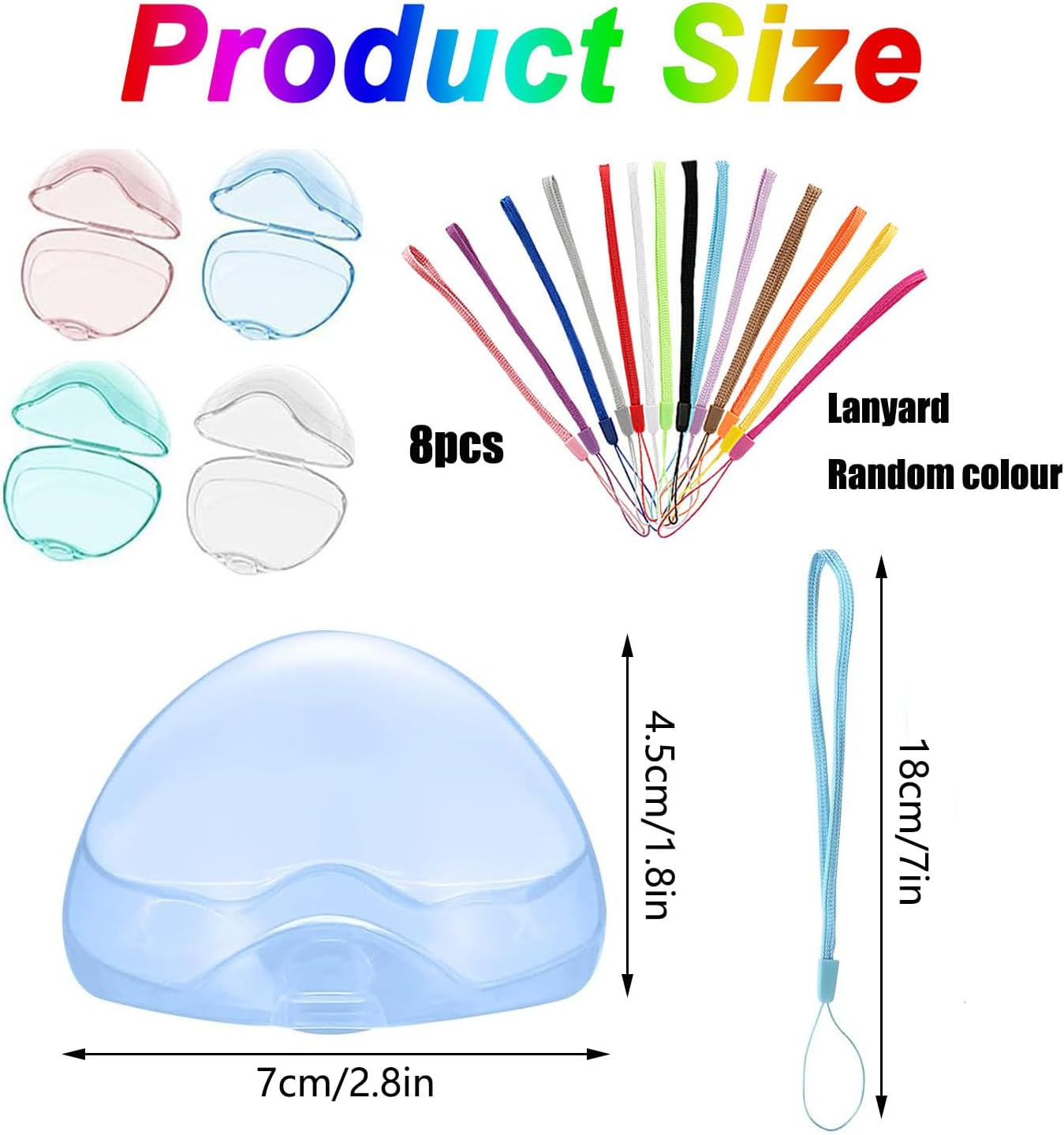 Mtxorvix Pacifier Case, Universal Accessories Holders, Transparent Pacifier Case with String, 4 Colors Dummy Holder Case Soother Pod, Bpa-Free Nipple Shield Case for Infant, Travel, Home(8 Pack) image number 5