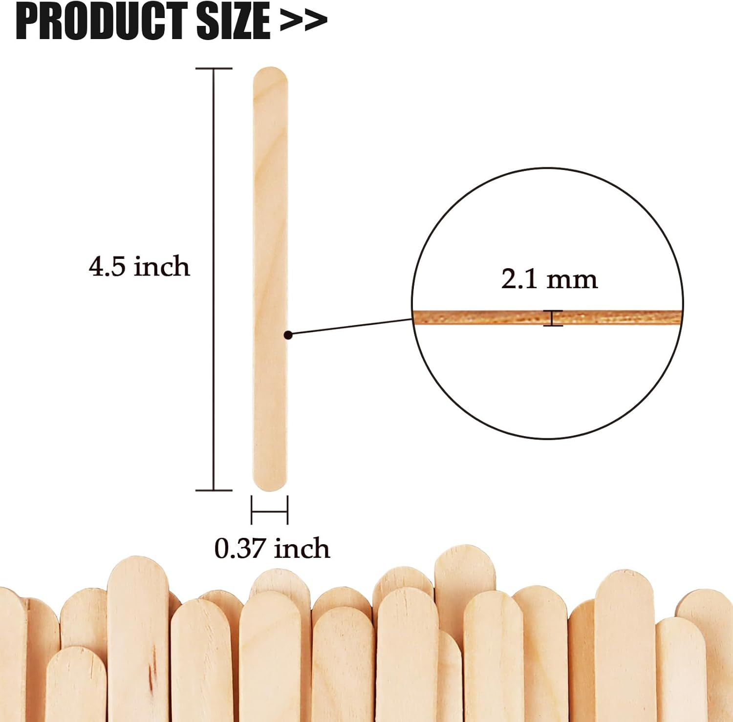 100 Pcs Craft Sticks Ice Cream Natural Wood Popsicle Craft Sticks 4.5 Inch Length Treat Ice Pop Sticks for DIY Crafts image number 2