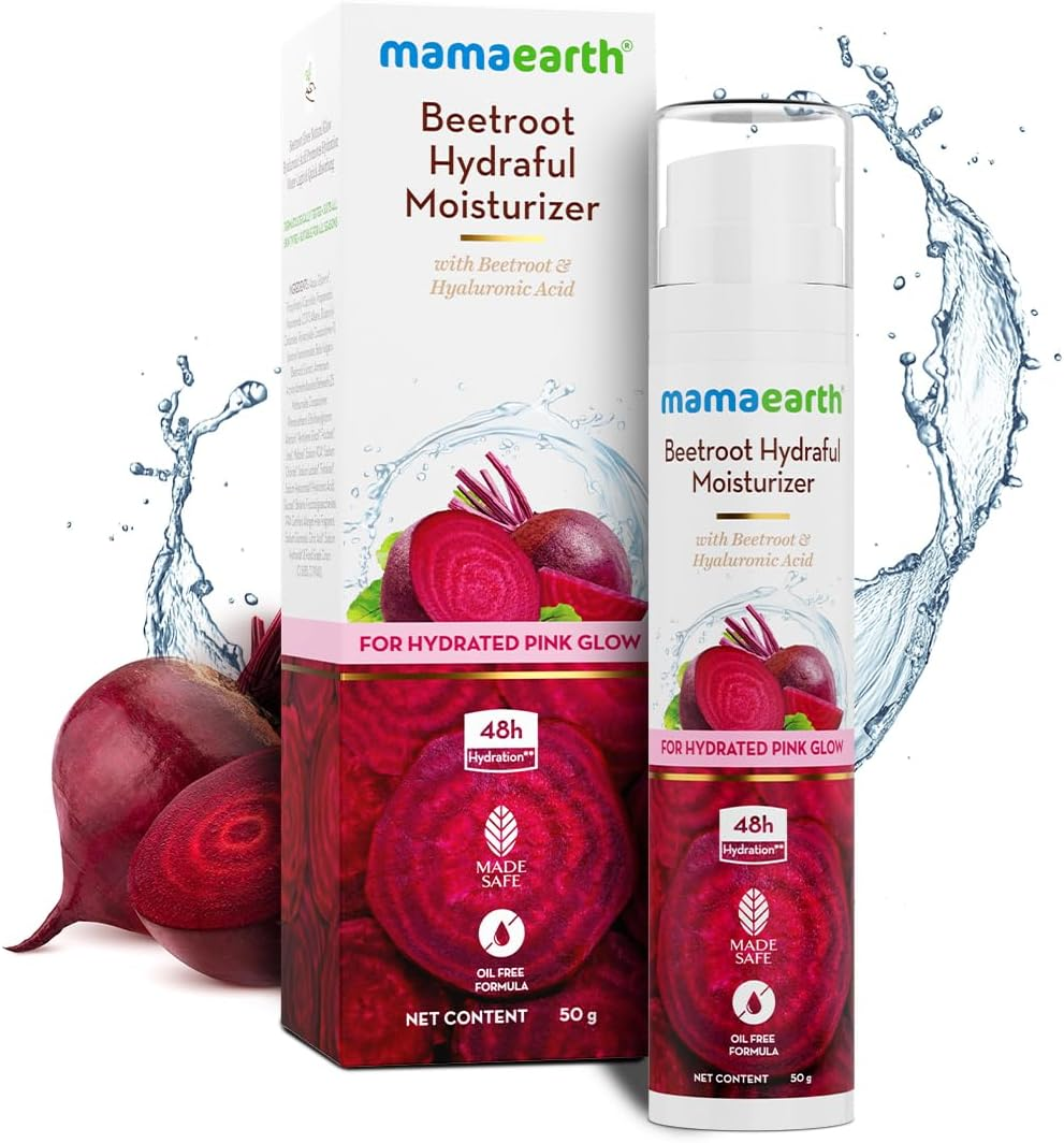 Mamaearth Beetroot Moisturiser Lotion, 50Ml, Hyaluronic Acid, 48 Hour Hydration, Oil-Free Formula image number 3