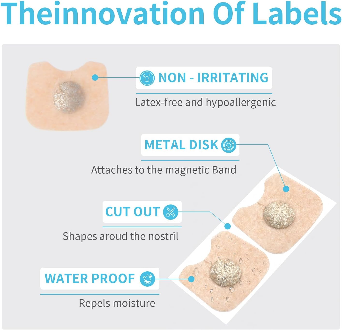 Sydroya Magnetic Nasal Strips (30 Pairs) - anti Snoring Breathing Nose Strips with Nose Clips, Skin Safe, Snore Relief Equipment for Sleep Sports, Stop Snoring Aids for Men & Women (Black)