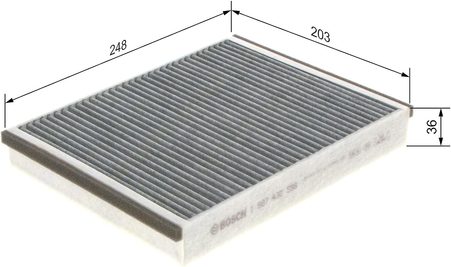 BOSCH R2598 Carbon Activated Cabin Filter Fits Ford Focus LW, LWII, Focus '15 DY, BM, Focus, Kuga '13 DM2 & Others image number 3