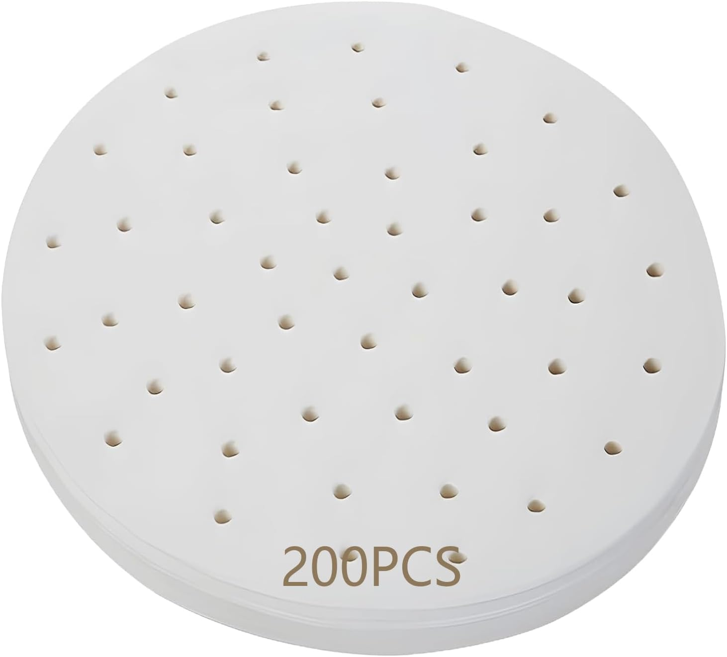 200Pcs round Bamboo Steamer Pieces of Dumpling Paper,10In/25.4Cm Steamer Liner with Holes, Paper Parchment Paper for Air Frying and Baking