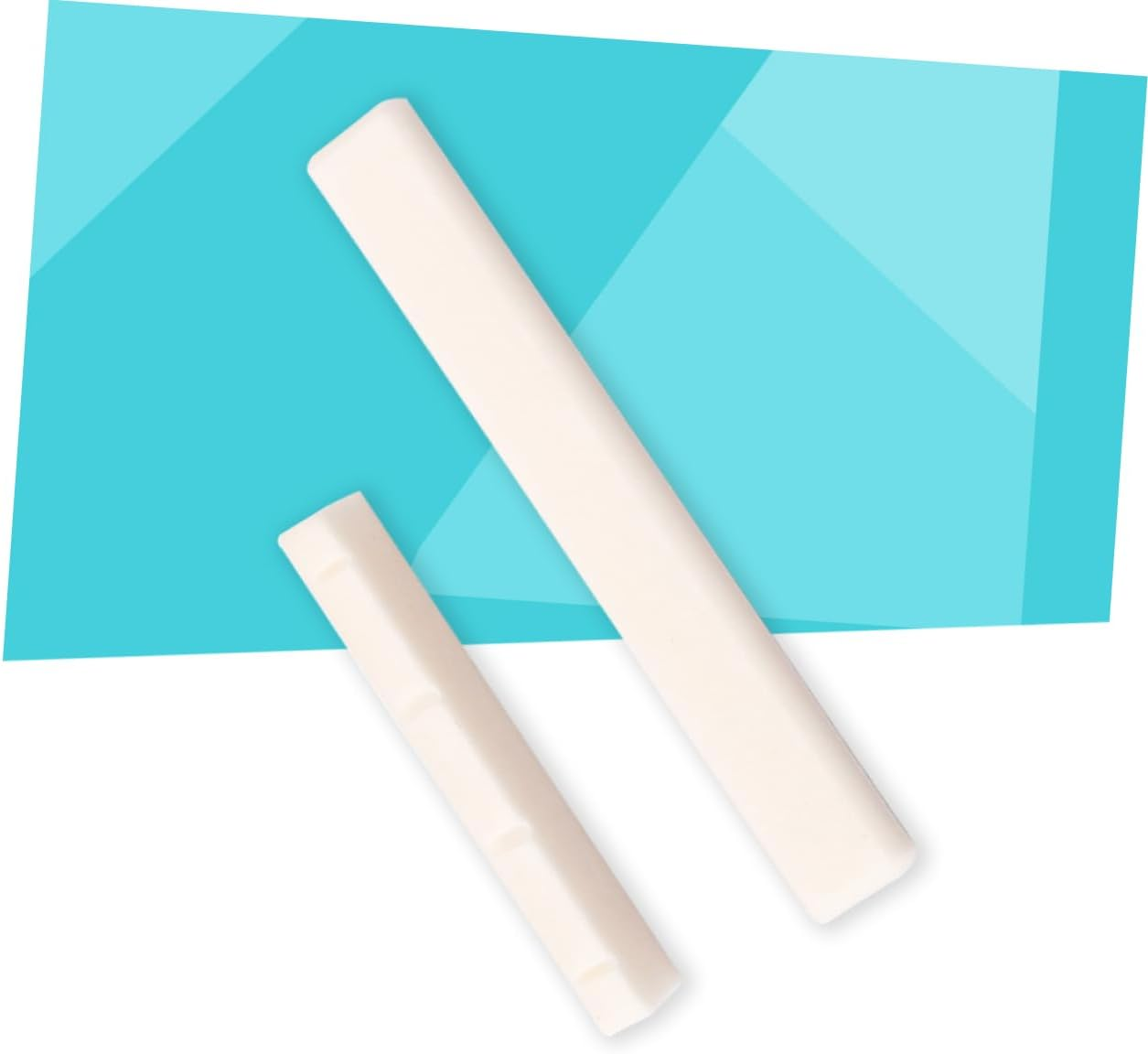 Bone Ukulele Bridge Saddle and Nut Set for 4-String Acoustic Ukulele, Cow Bone Material, Pre-Slotted Design, Musical Instrument Accessory for String Replacement and Sound image number 5