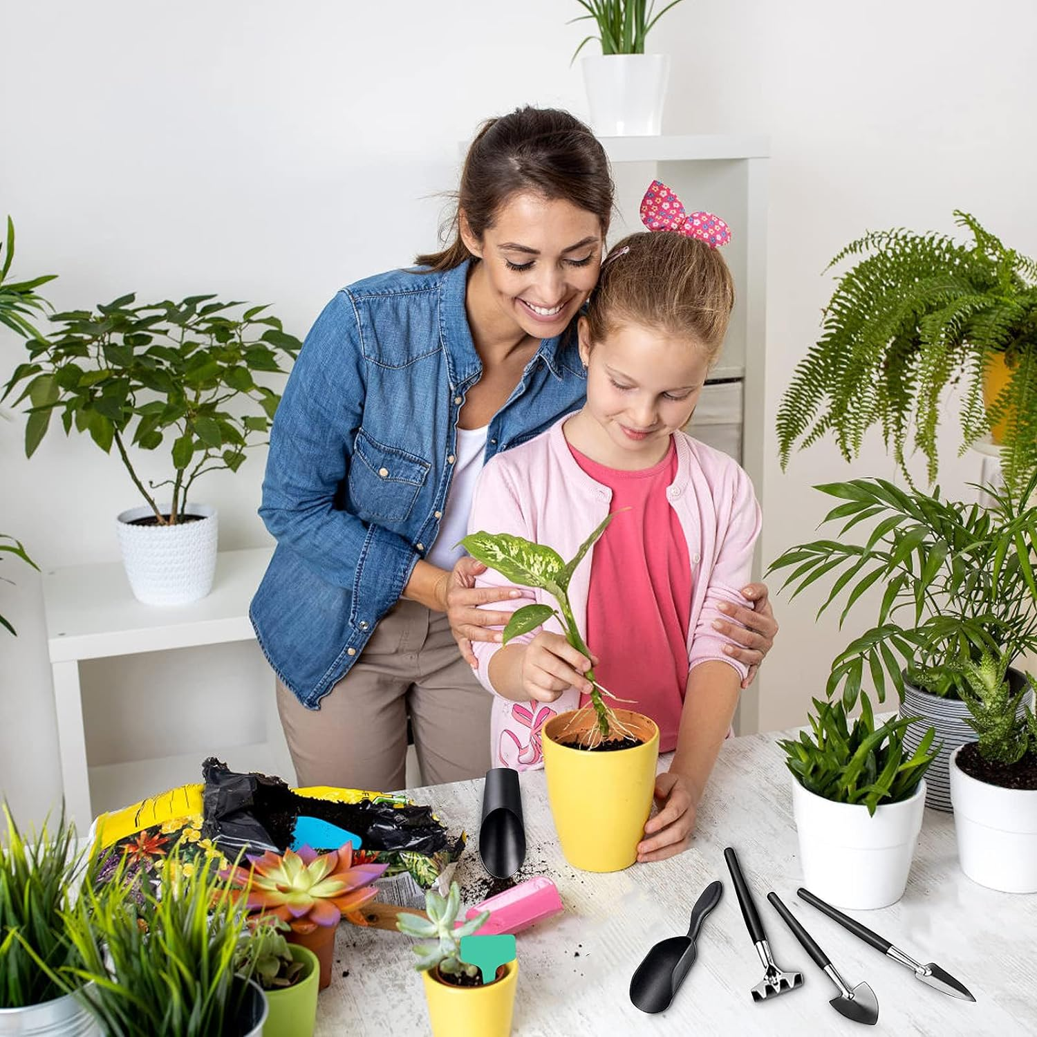 Bonsai Tree Kit, Garden Tools Set 16 PCS Succulent Kit Bonsai Hand Tool Set Bonsai Starter Kit Gardening Trimming Tools Include Pruning Shears, Carbon Bonsai Scissors, Wire, Rake Shovel Leaf Cutter image number 6