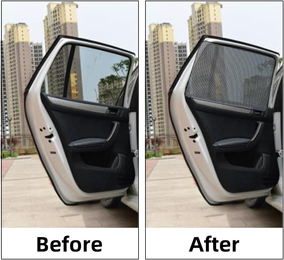 Skycabin Universal Car Window Shades for Kids & Baby,2Pack Magnetic Sun Shade,Side Windows Sunshade Cover for Car Seat Sun Protection and Sun Cover Full Windows image number 4