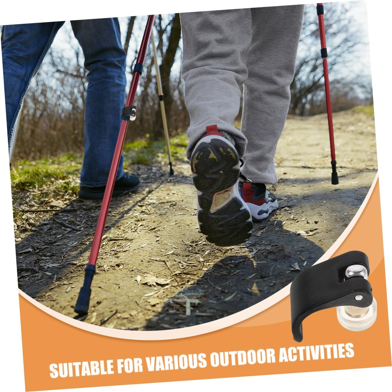 Milisten Alpenstock 2-Piece Accessories for Trekking, Outdoor Lock, Attachment for Hiking Poles, Foldable, Attachment for Hiking, Trekking image number 1