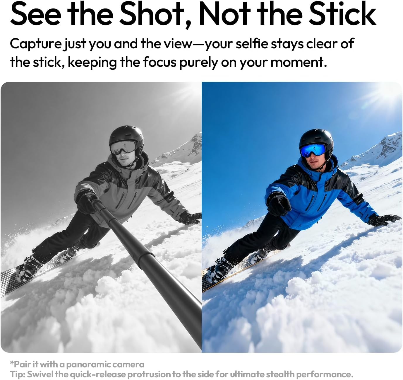 ULANZI VL04 Invisible Selfie Stick - 114CM Extension Pole with Velcro Strap, Universal 1/4" Mount & ARRI Pins, Compatible with Insta360 X5/X4/X3/Ace Pro/Gopro Hero 13-5/DJI OSMO Pocket 3/Xtra image number 6