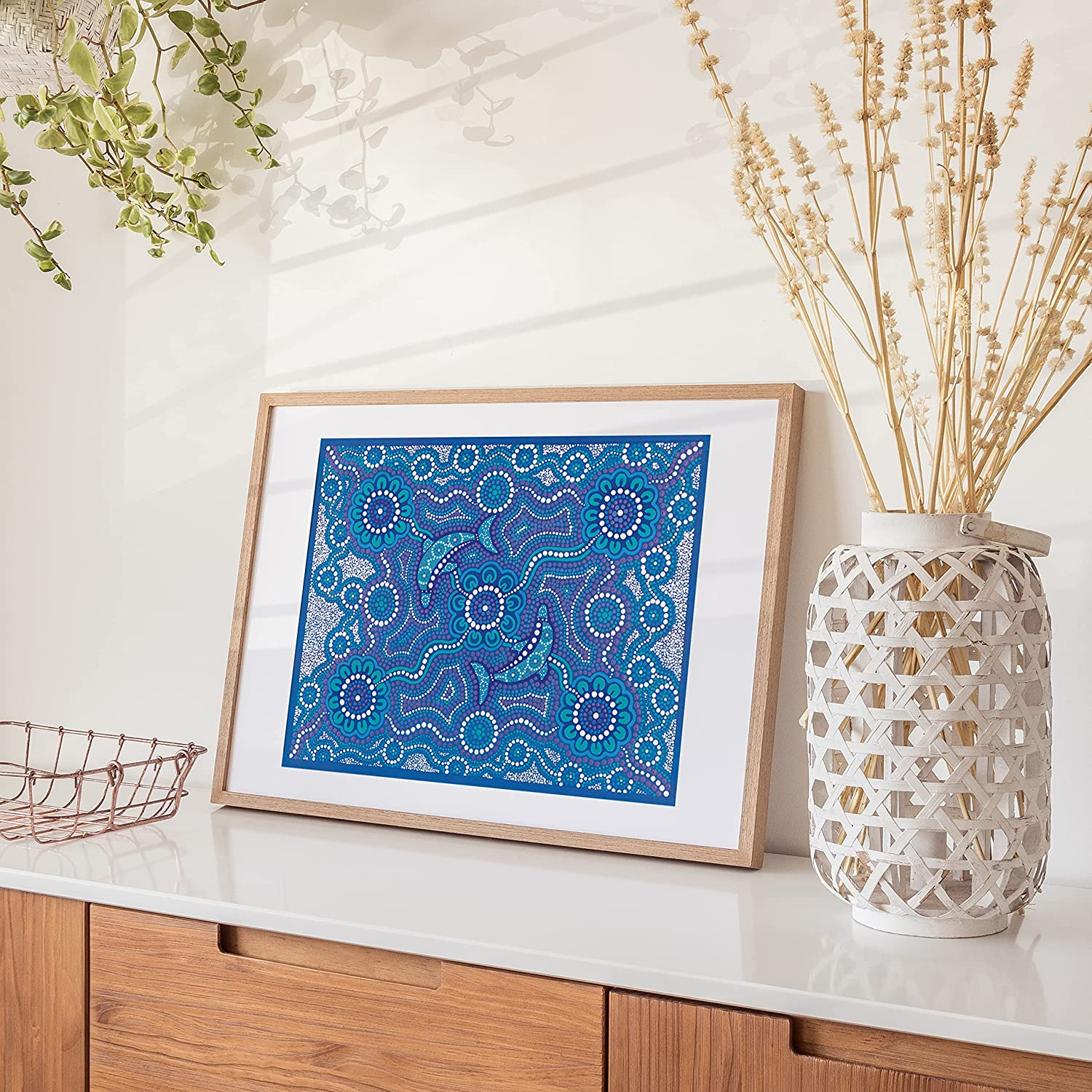 Mindbogglers Artisan 500-Piece Jigsaw Puzzle: Saltwater People - Steven Bekue - Jigsaws for Adults - Deluxe Jigsaw Puzzles - 24X18In - Intricate Puzzles - Hobbies - Aboriginal Art Jigsaw Puzzles, Blue image number 5