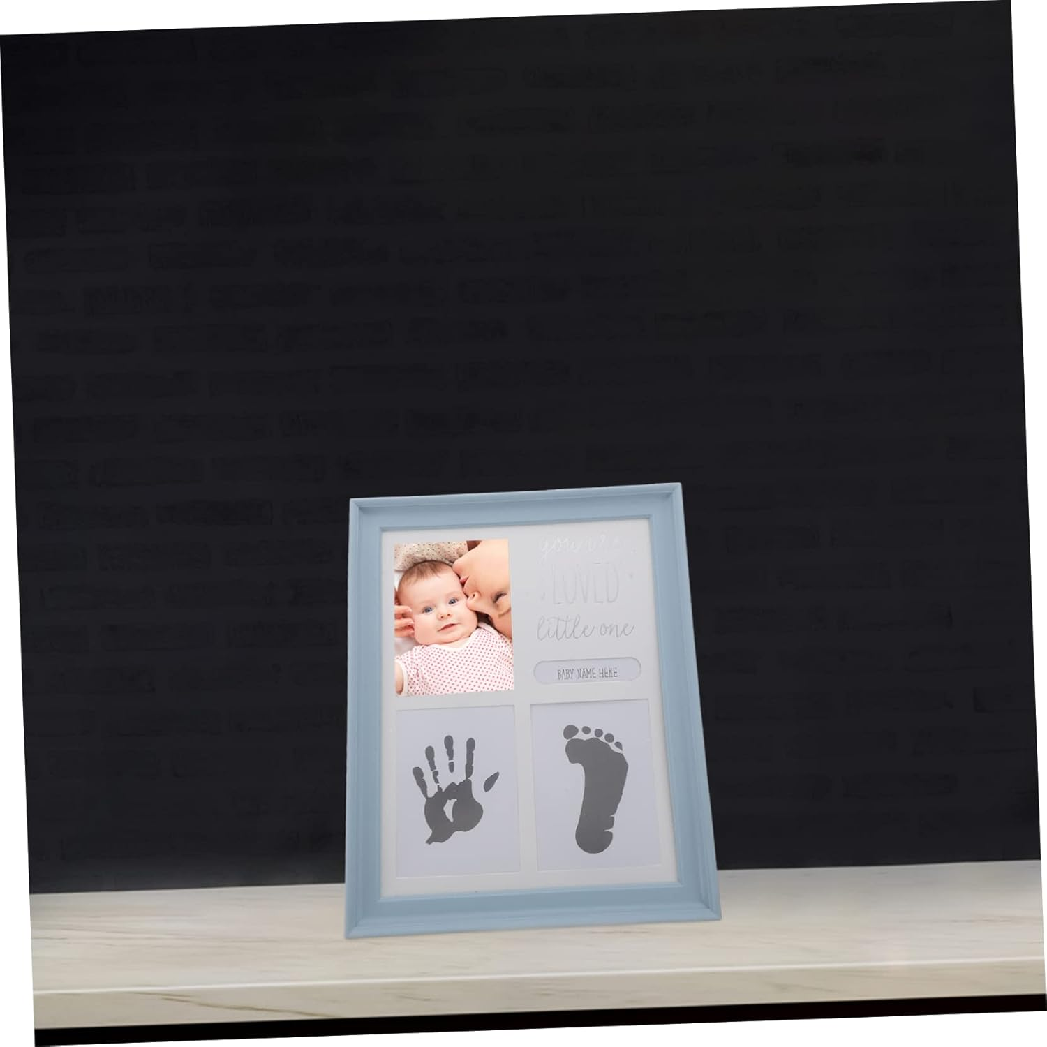 Kisangel Baby Hand and Footprint Inkpad Kit Photo Frame Newborn Keepsake Frame Artistic Display Plastic image number 5
