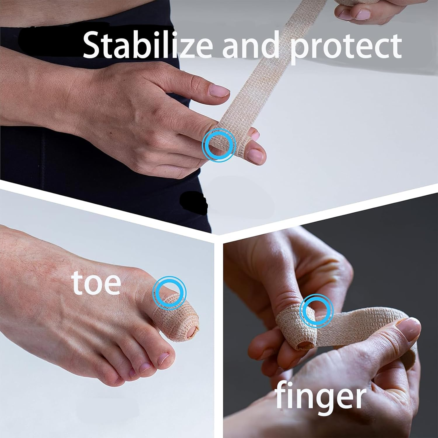 Self Adherent Wrap Tape, 8 Rolls 1'' X 5Yards Strapping Tape, Stretch Breathable Athletic Bandage, First Aid Cohesive Bandage for Sports, Human,Ankle Sprains,Vet Wrap,Swelling