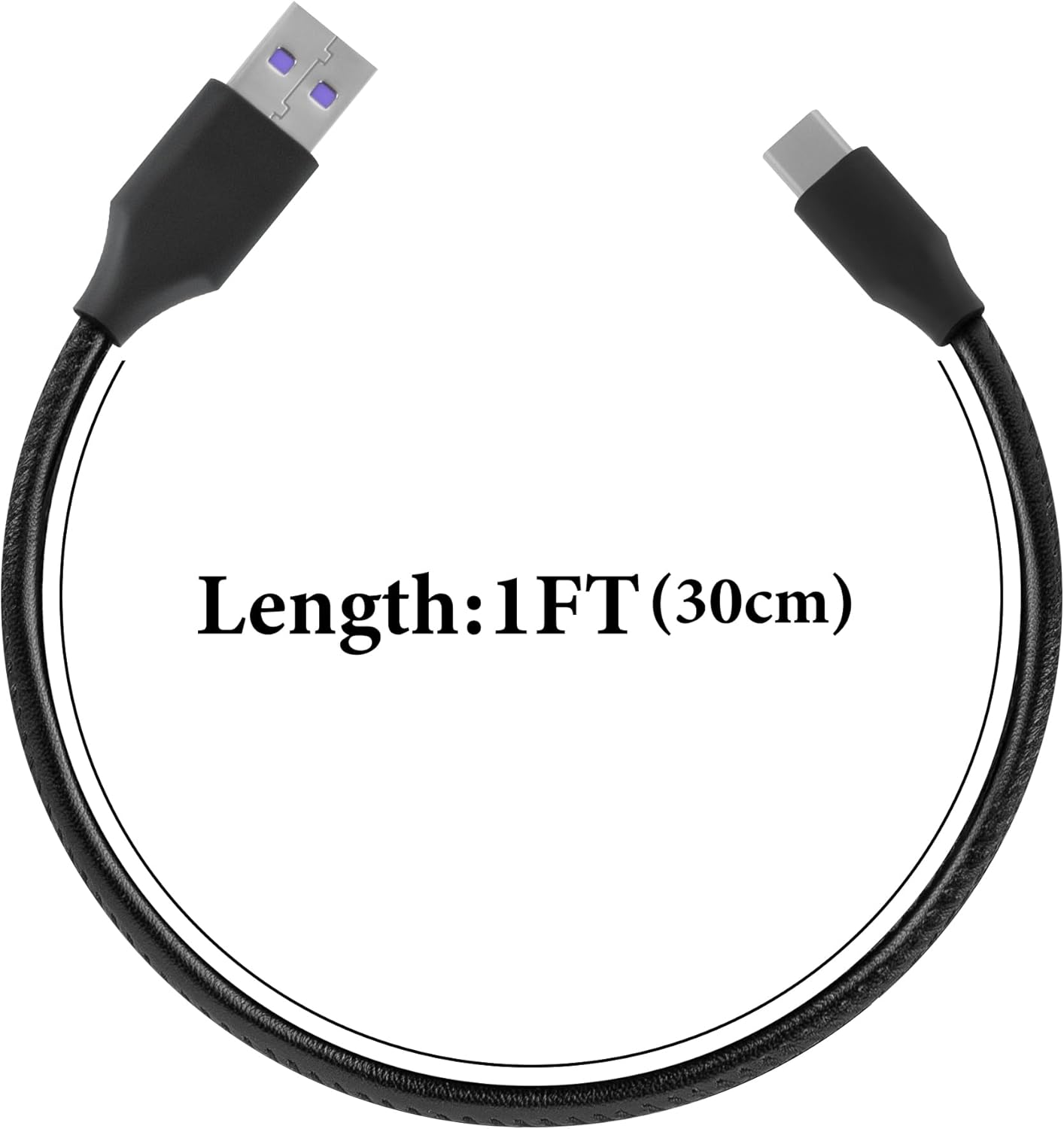 Geekria USB Earbuds Short Charger Cable Compatible with Bose Ultra Open, Earbudsii, Sleepbuds II, USB-C Replacement Vegan Leather Power Charging Cord (1Ft / 30Cm 2Pack) image number 1