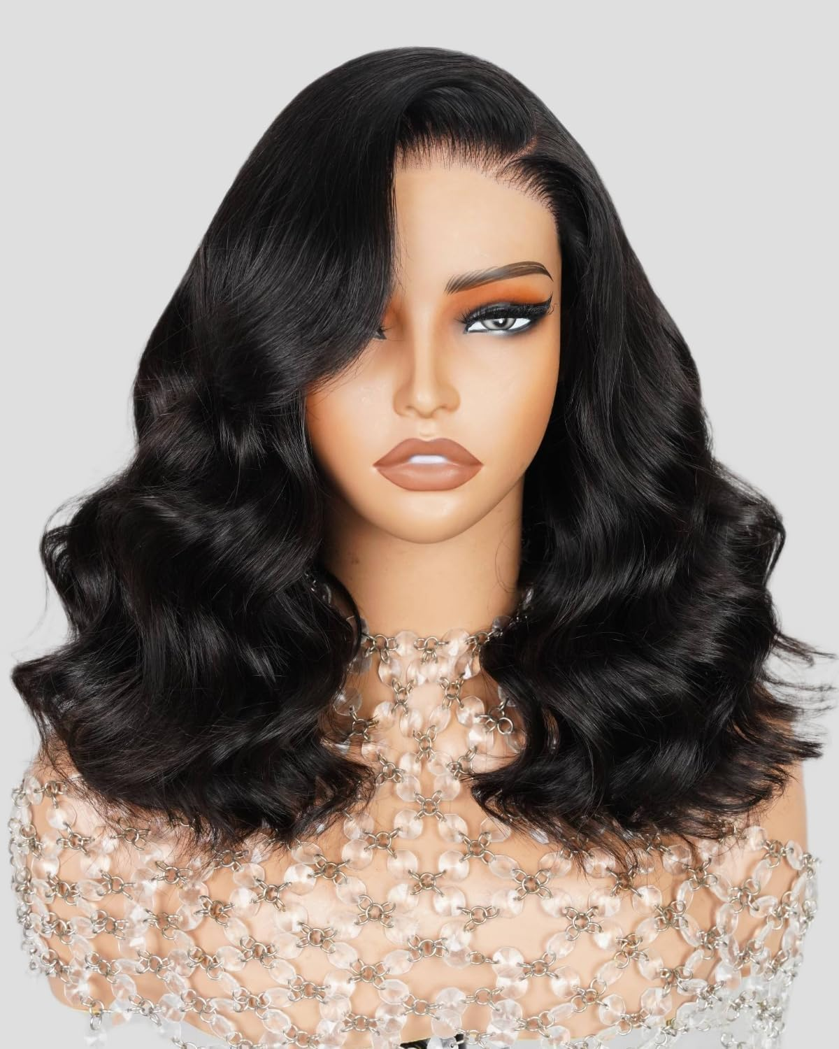 MEGALOOK Salon-Quality Ready to Go Glueless Wigs Human Hair 220% Density Pre Cut HD Lace 5X6 Pre Cut Lace Frontal Wig 12A Silky Straight Wig Human Hair Real Pre Plucked Bleached Tiny Knots 18 Inches