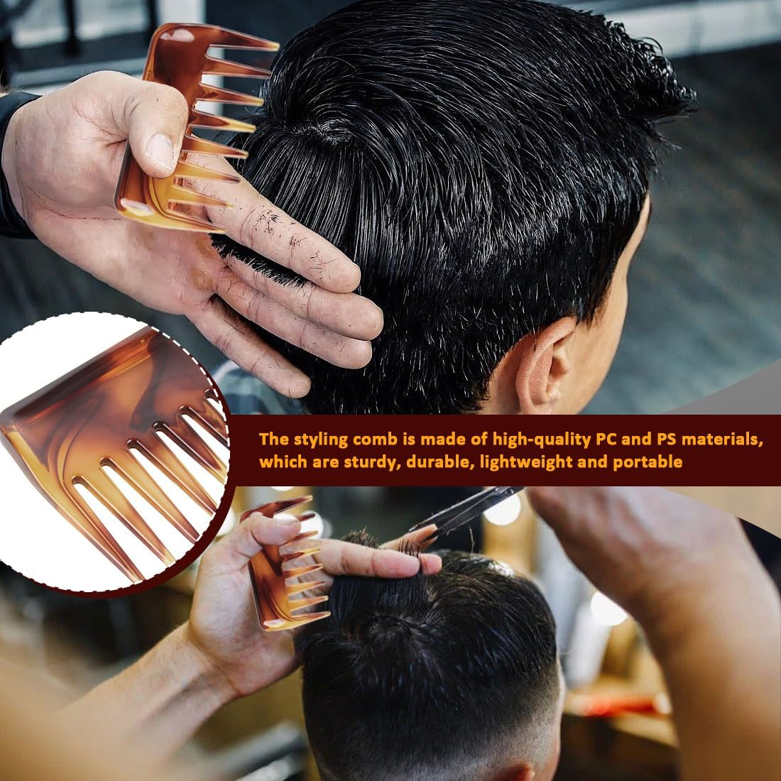 Pack of 2 Wide Comb Antistatic Retro Wide Tooth Hair Comb for Various Types of Hair Hair Comb