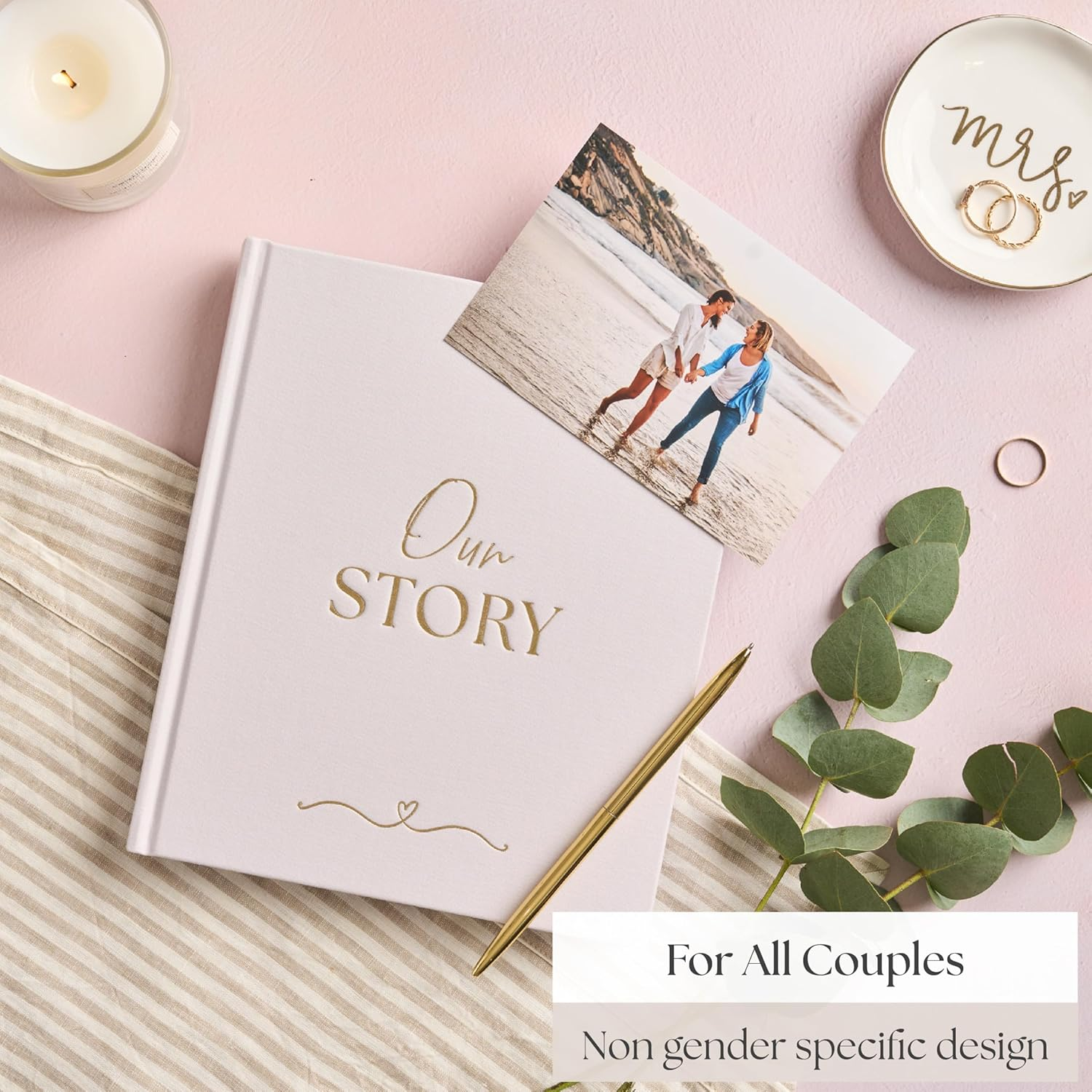 Anniversary Journal for Couples | 1 Year Anniversary Scrapbook & Photo Album Book | from 1St to 75Th Wedding Anniversaries | Paper Gifts for Husband or Wife | Grey image number 1