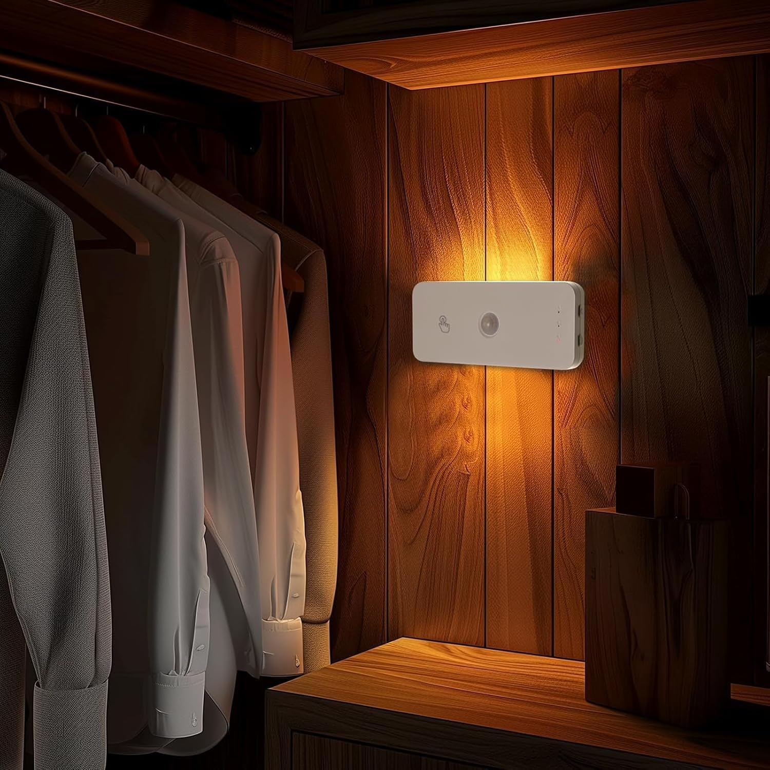 AXVRAV Pack of 6 Night Light with Motion Sensor Indoor, Rechargeable LED Stair Lights with Magnetic Mounting, Adjustable Brightness & 3 Colour Temperatures for Hallway, Staircase, Children'S Room image number 3