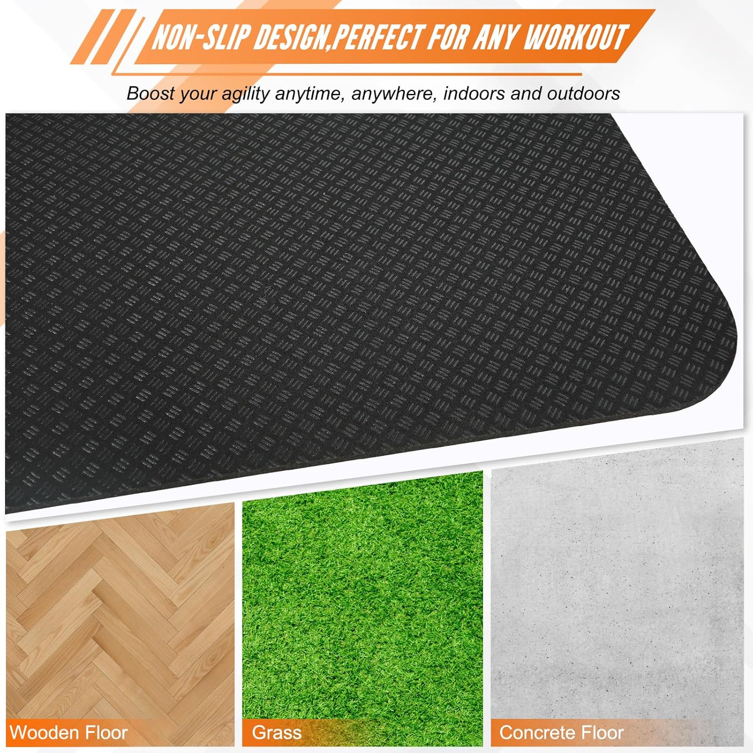 Rubber Agility Ladder Set 4.5M/15Ft Rubber Non-Slip Agility Training Ladder with 10 Soccer Cones for Outdoor Agility Training Basketball Fitness Soccer Training Speed Agility Training Ladder Mat image number 2